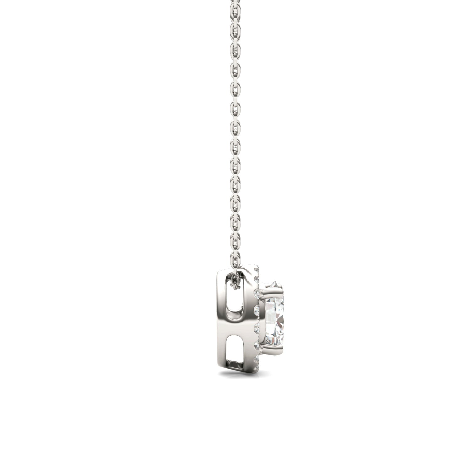 1.19 CTW DEW Round Forever One™ Moissanite Halo Necklace