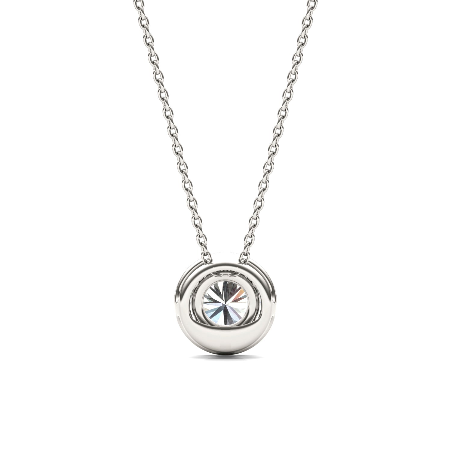 1.19 CTW DEW Round Forever One™ Moissanite Halo Necklace