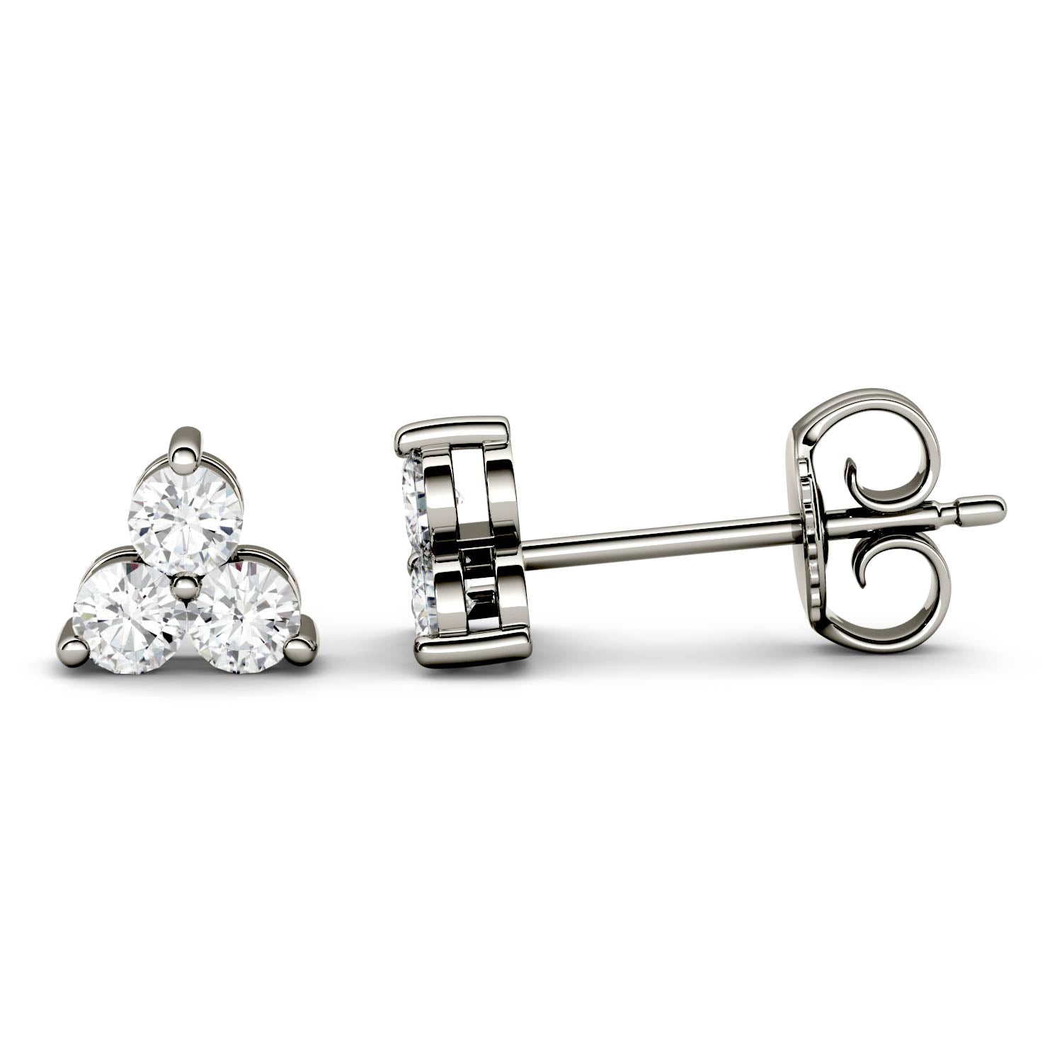 0.36 CTW DEW Round Forever One™ Moissanite Trio Stud Earrings