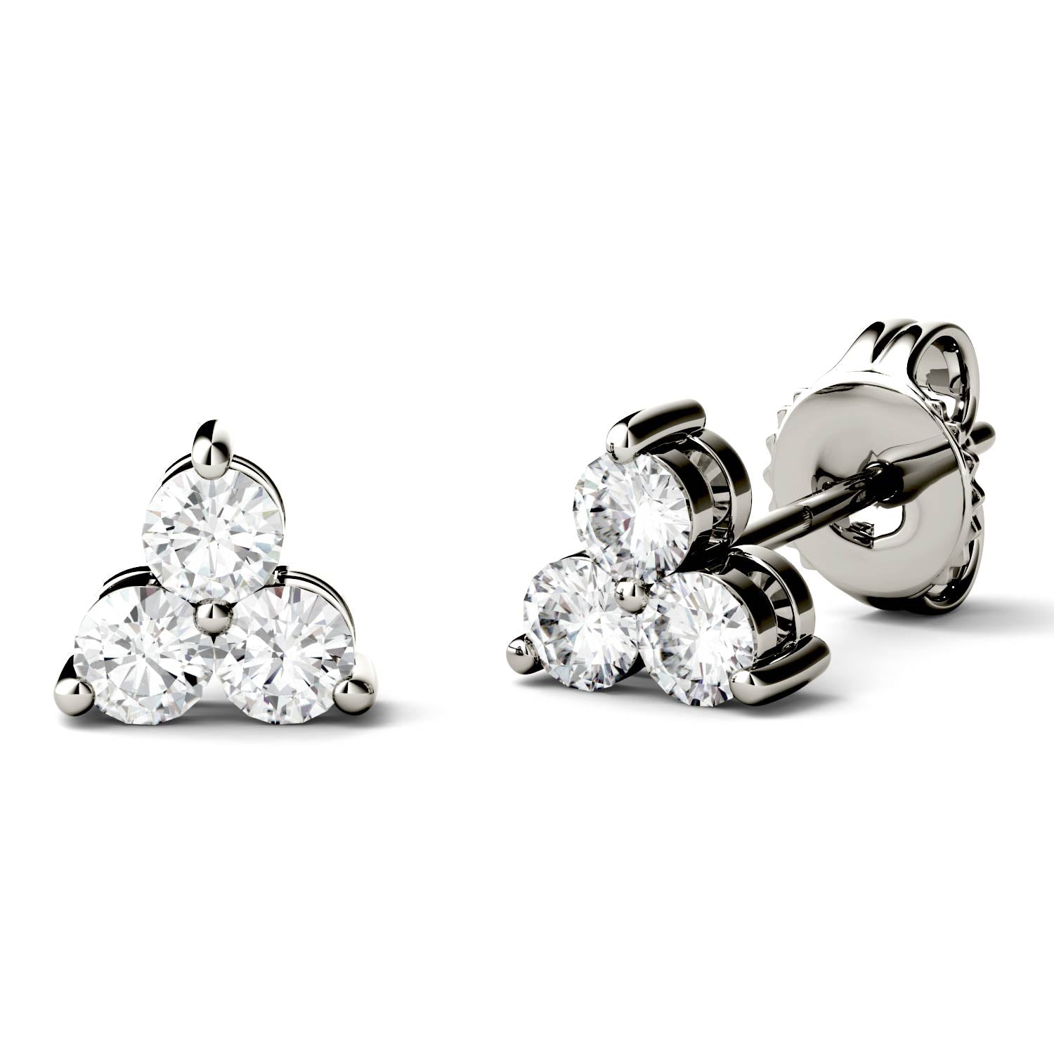 0.36 CTW DEW Round Forever One™ Moissanite Trio Stud Earrings