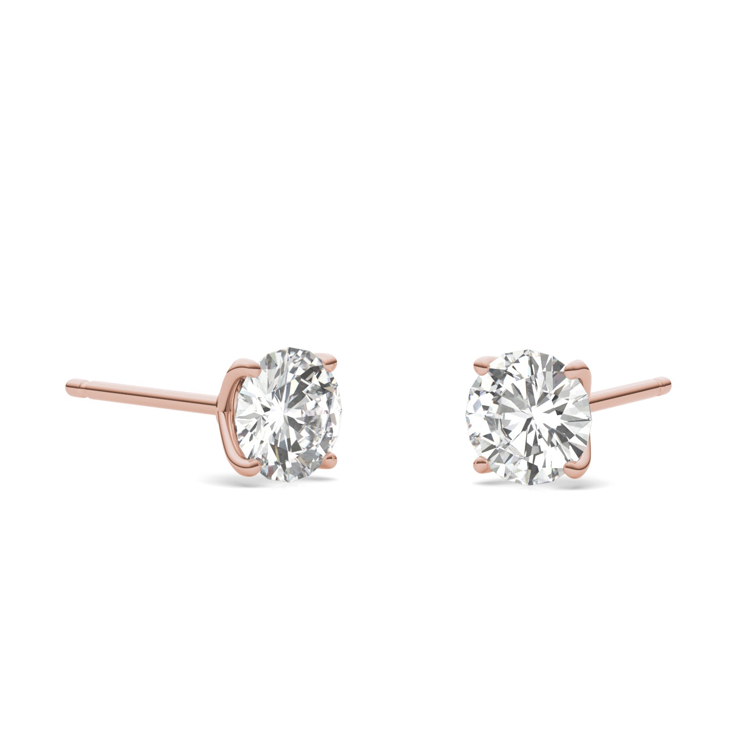 1.00 CTW DEW Round Forever One™ Moissanite Four Prong Martini Stud Earrings
