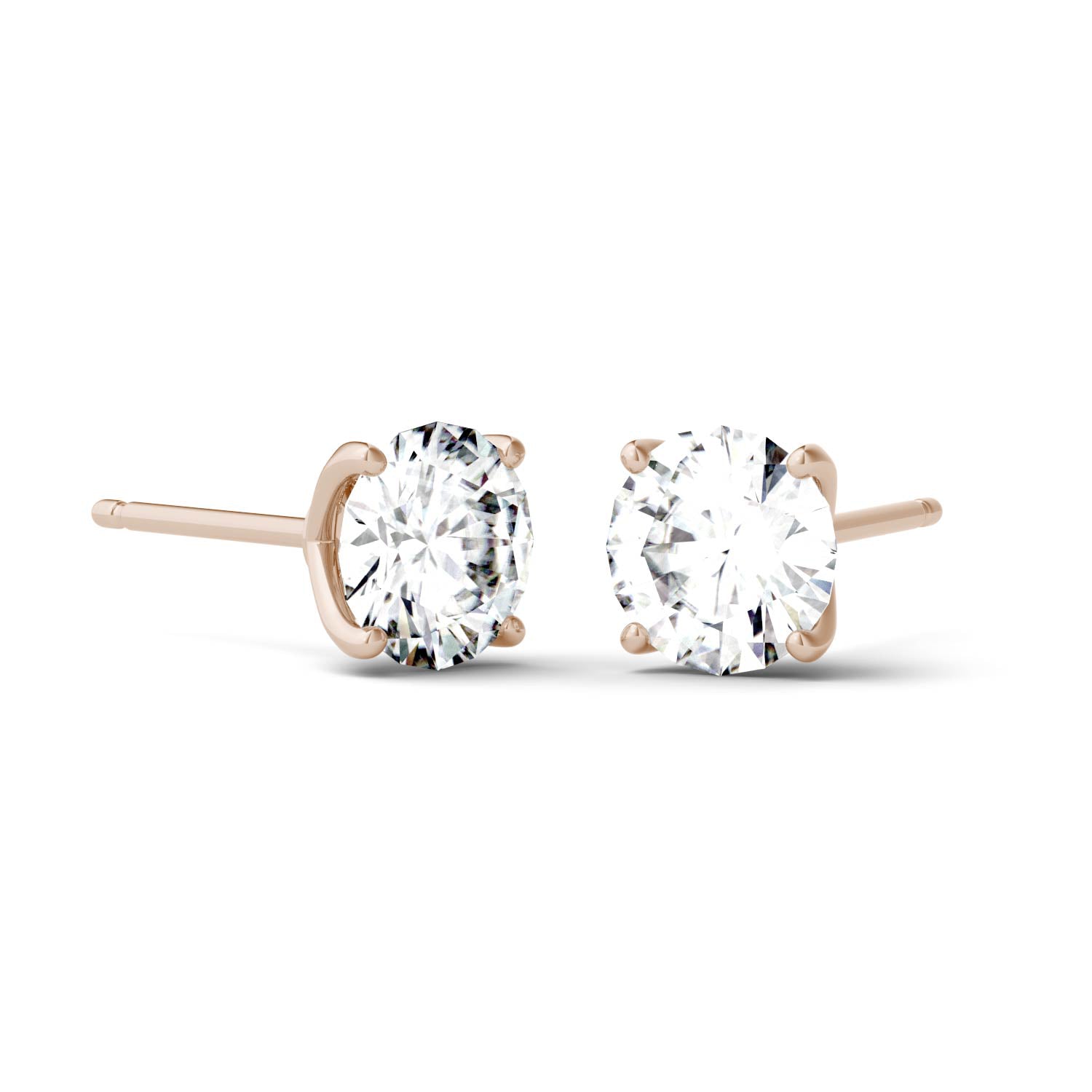 1.60 CTW DEW Round Forever One™ Moissanite Four Prong Martini Stud Earrings