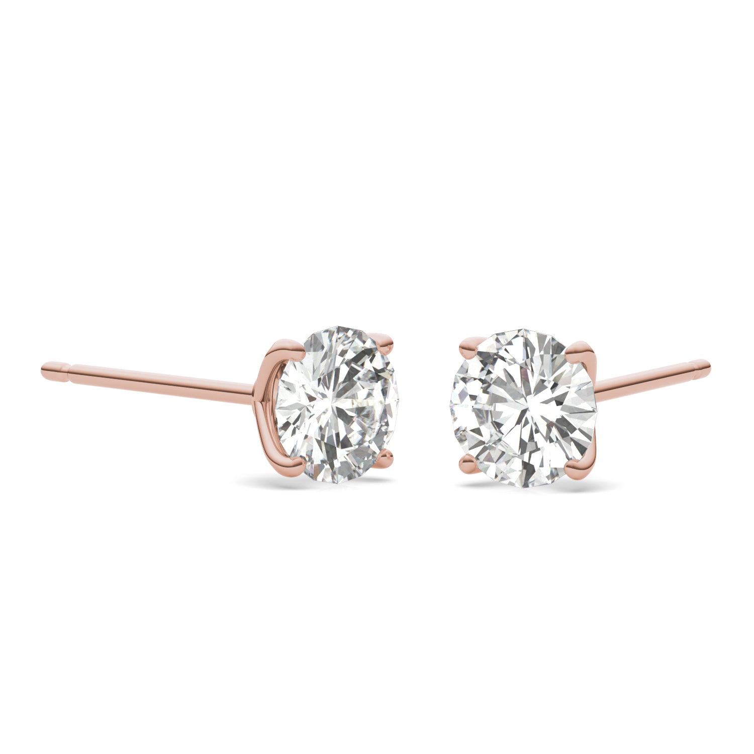 1.60 CTW DEW Round Forever One™ Moissanite Four Prong Martini Stud Earrings