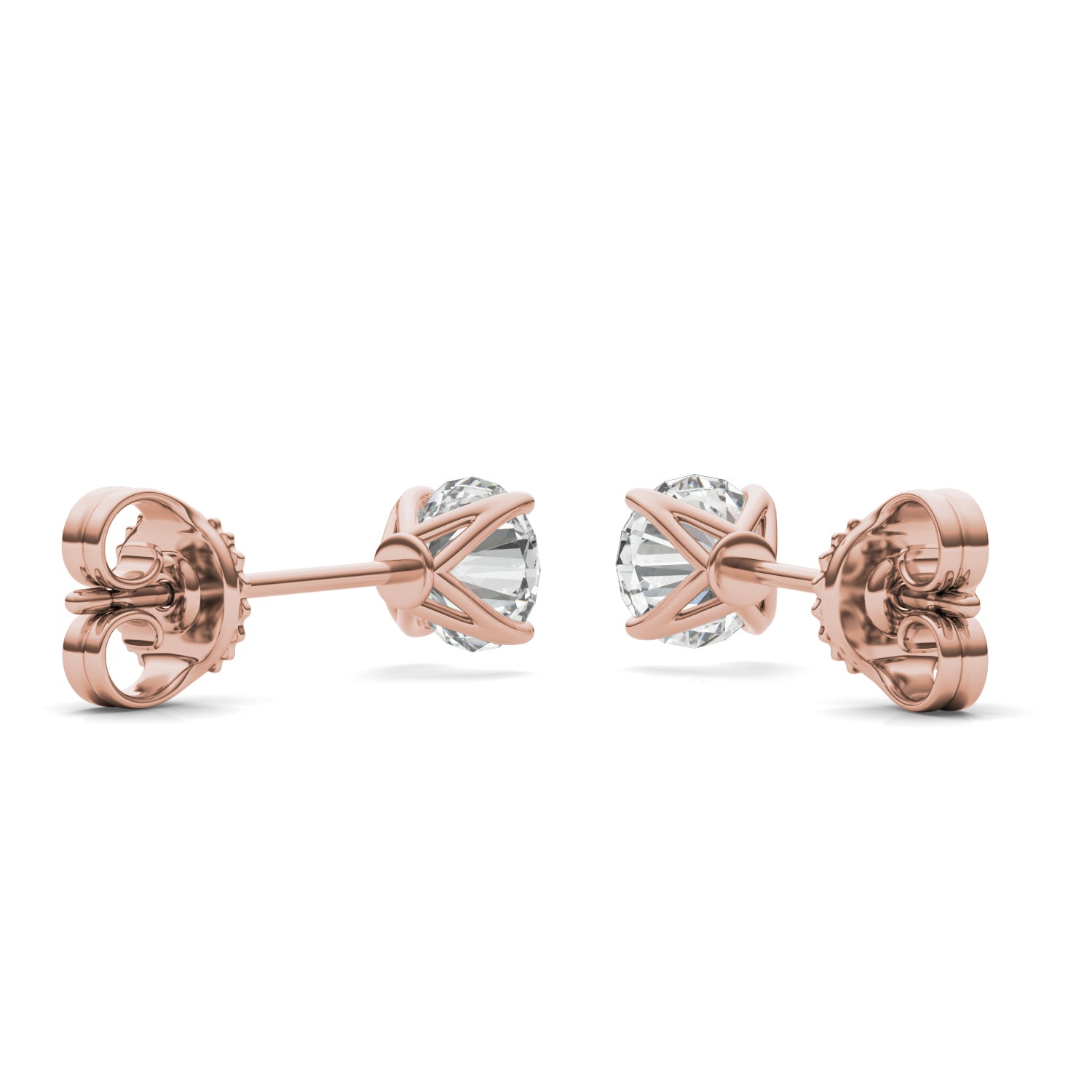 1.60 CTW DEW Round Forever One™ Moissanite Four Prong Martini Stud Earrings