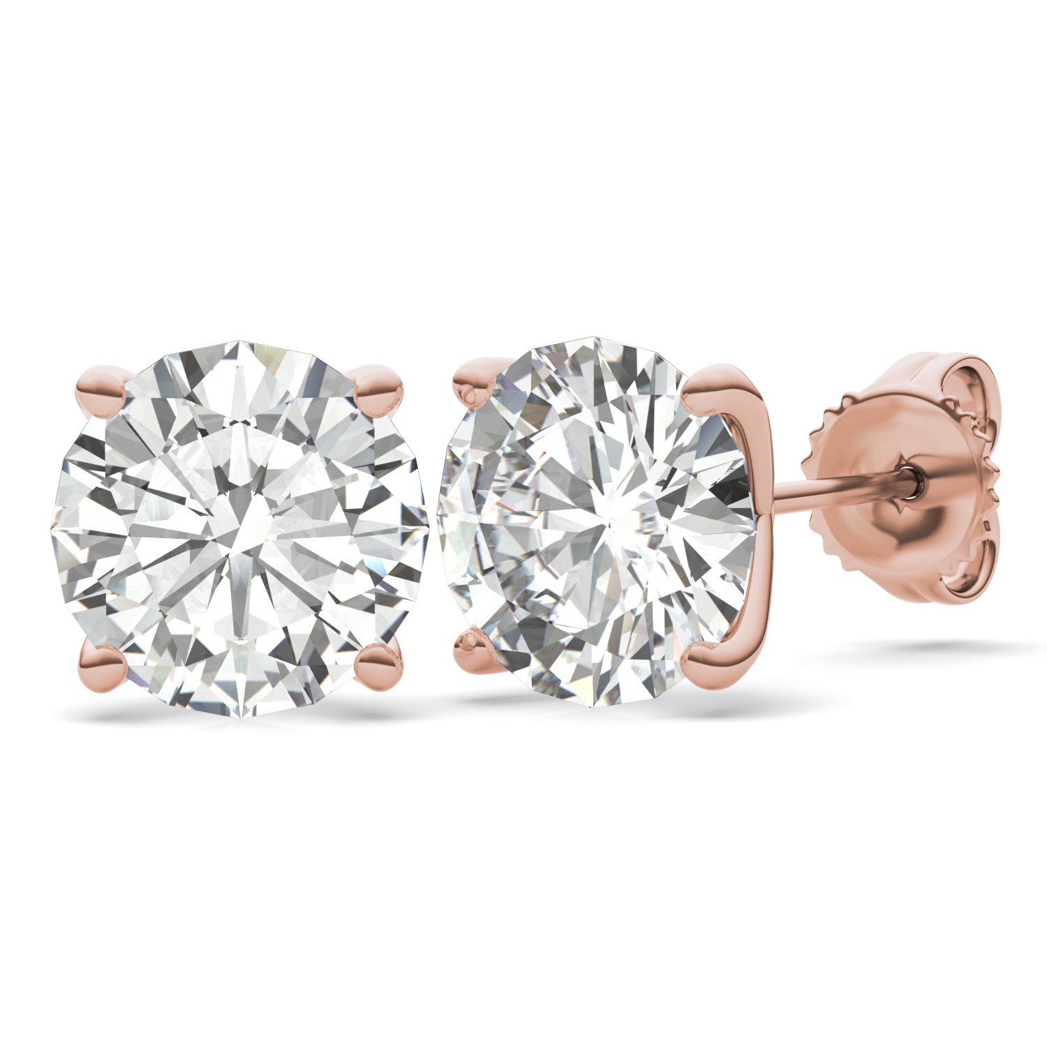 7.20 CTW DEW Round Forever One™ Moissanite Four Prong Martini Stud Earrings