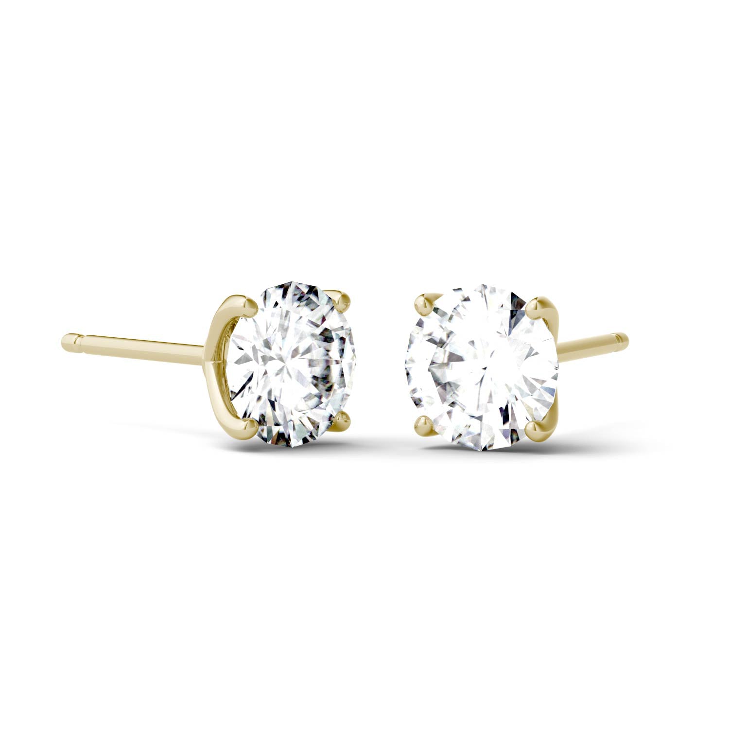 1.60 CTW DEW Round Forever One™ Moissanite Four Prong Martini Stud Earrings