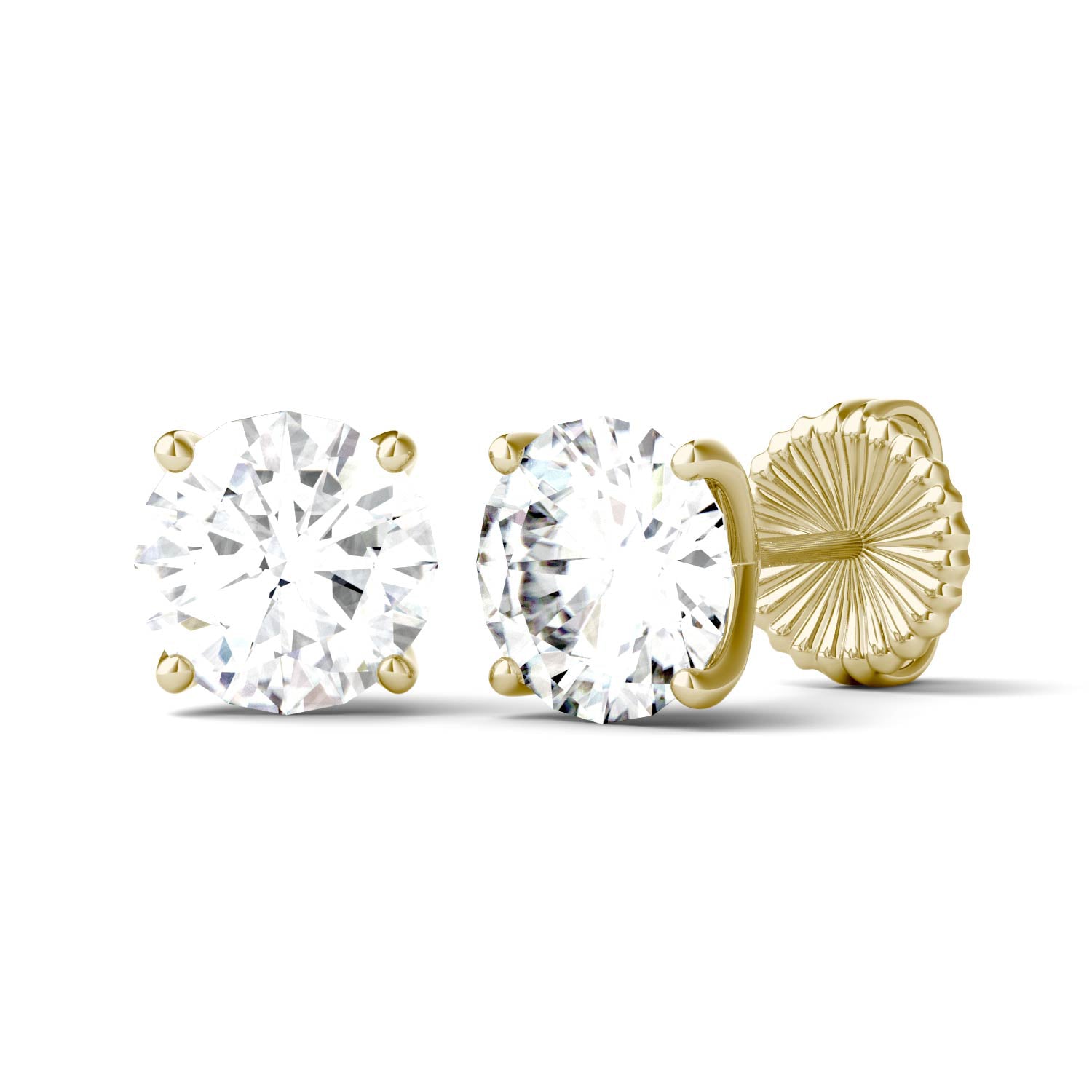 3.00 CTW DEW Round Forever One™ Moissanite Four Prong Martini Stud Earrings