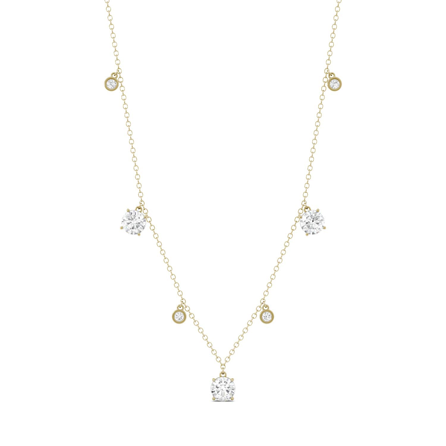 1.08 CTW DEW Round Forever One™ Moissanite Fixed Station Necklace