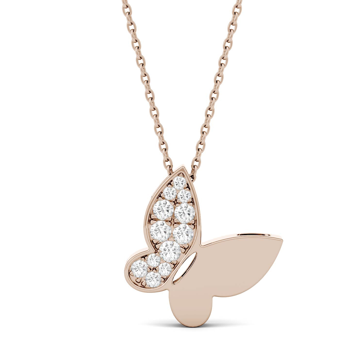 0.17 CTW DEW Round Forever One™ Moissanite Butterfly Necklace