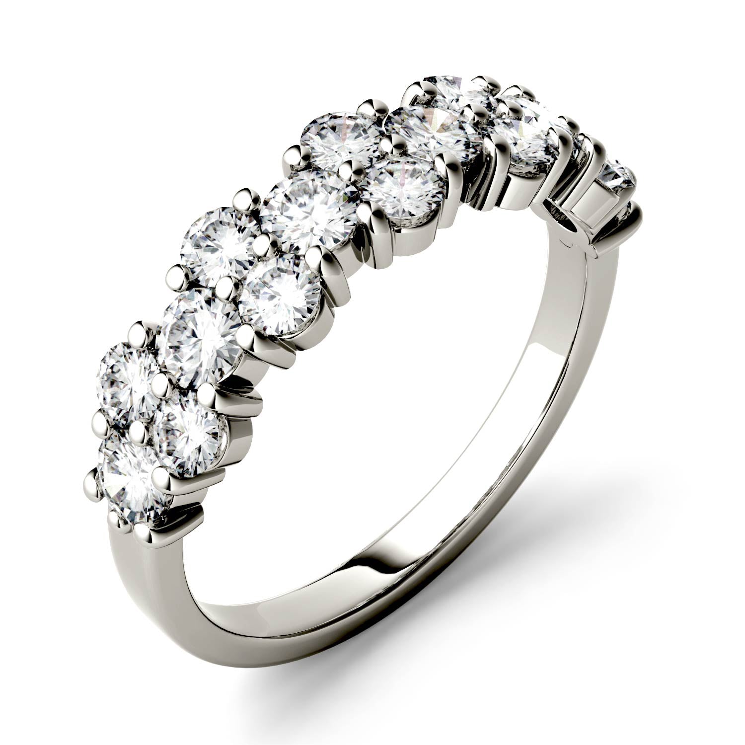 1.20 CTW DEW Round Forever Bright™ Moissanite Shared Prong Ring