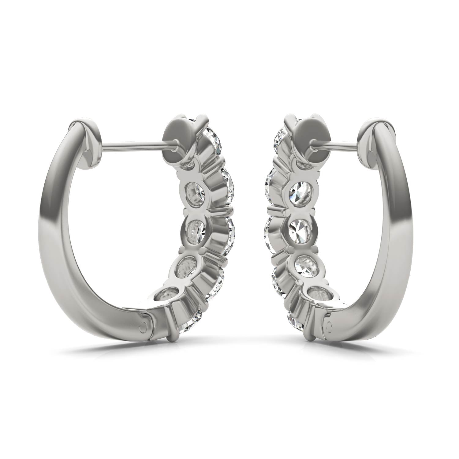 1.60 CTW DEW Round Forever One™ Moissanite Mini Hoop Earrings