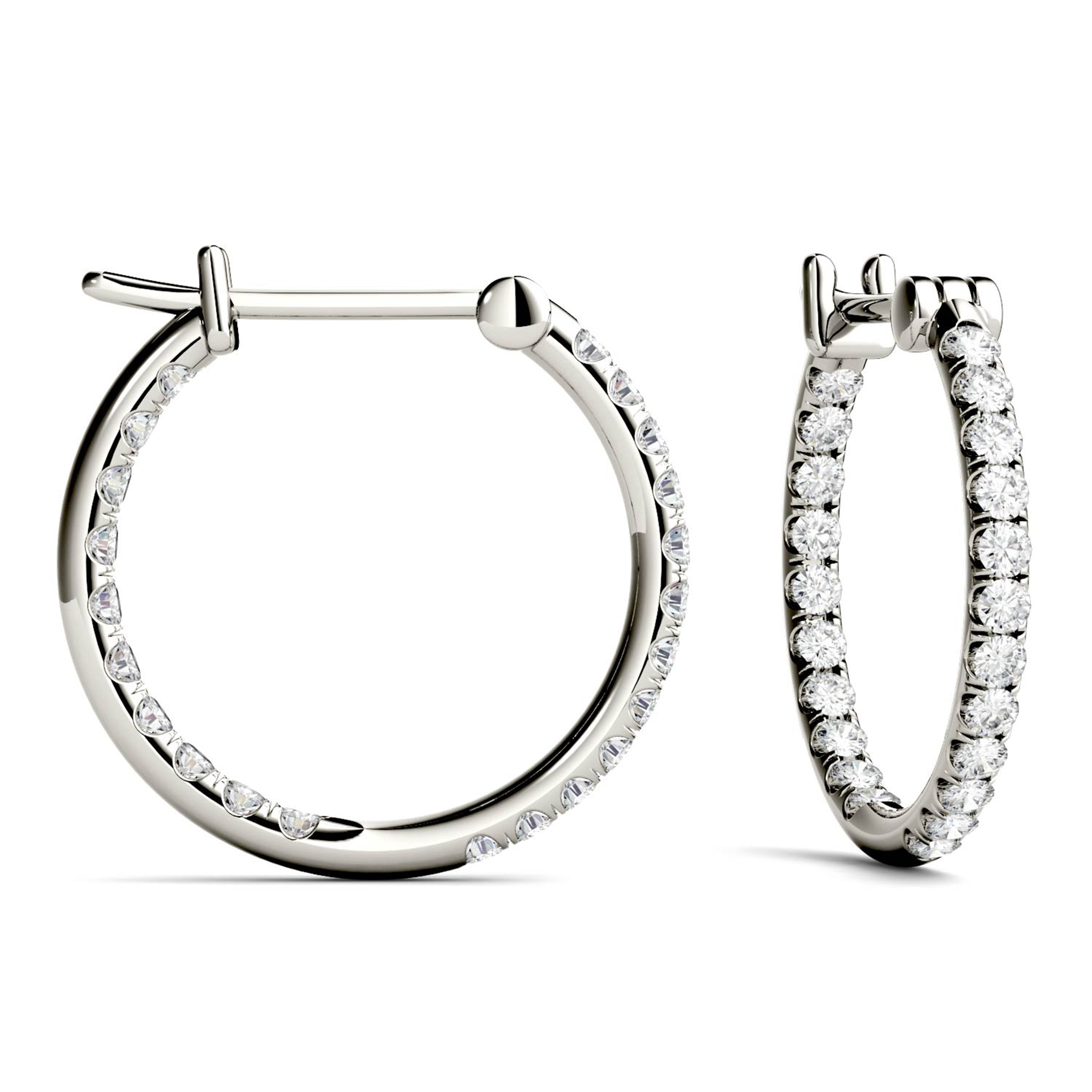 0.44 CTW DEW Round Forever One™ Moissanite Hoop Earrings