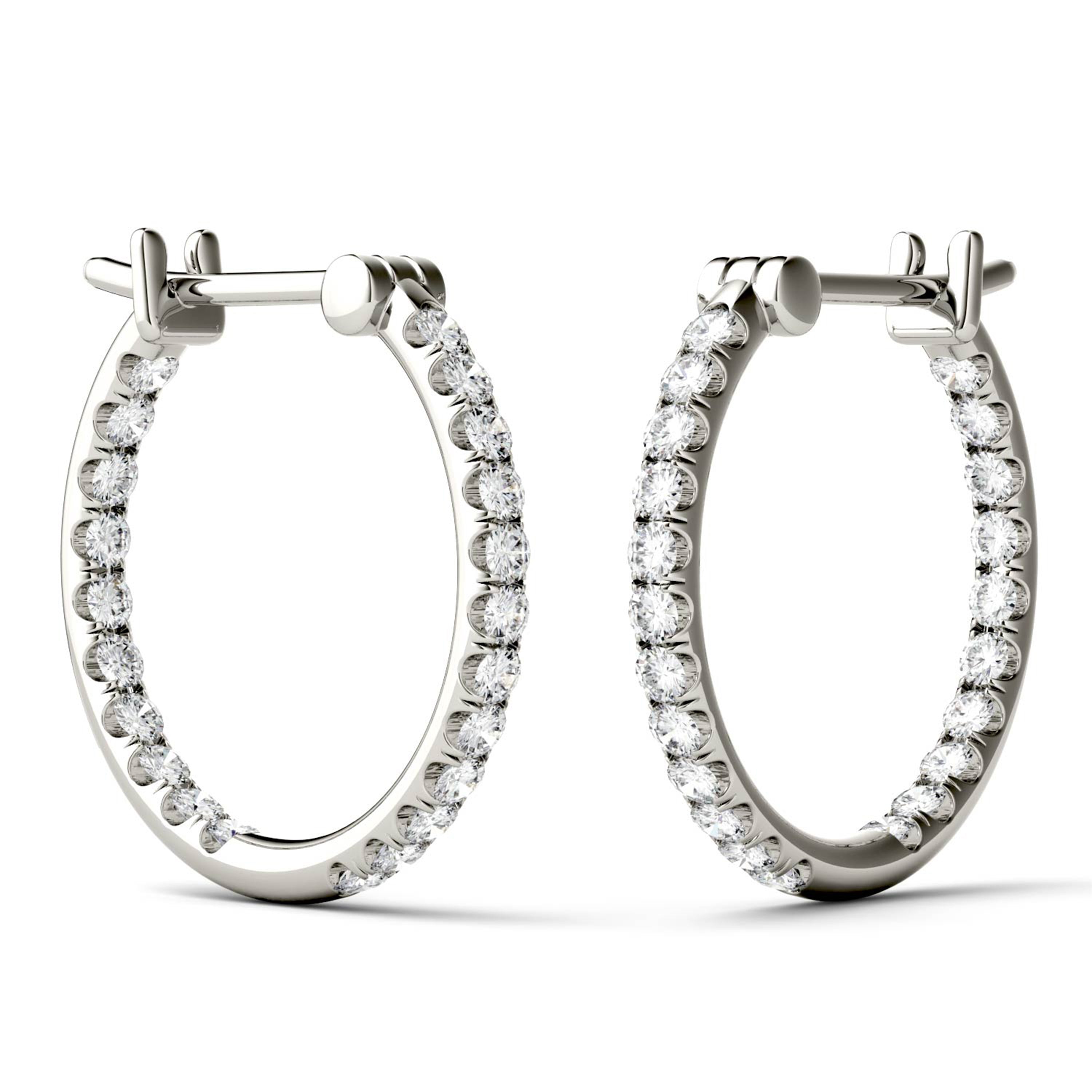 0.44 CTW DEW Round Forever One™ Moissanite Hoop Earrings