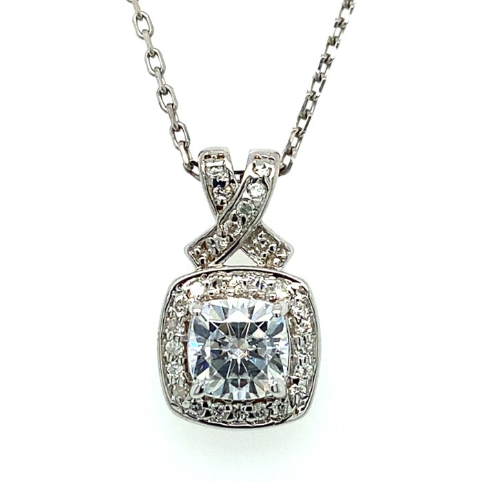 1.26 CTW DEW Cushion Forever Classic™ Moissanite Necklace
