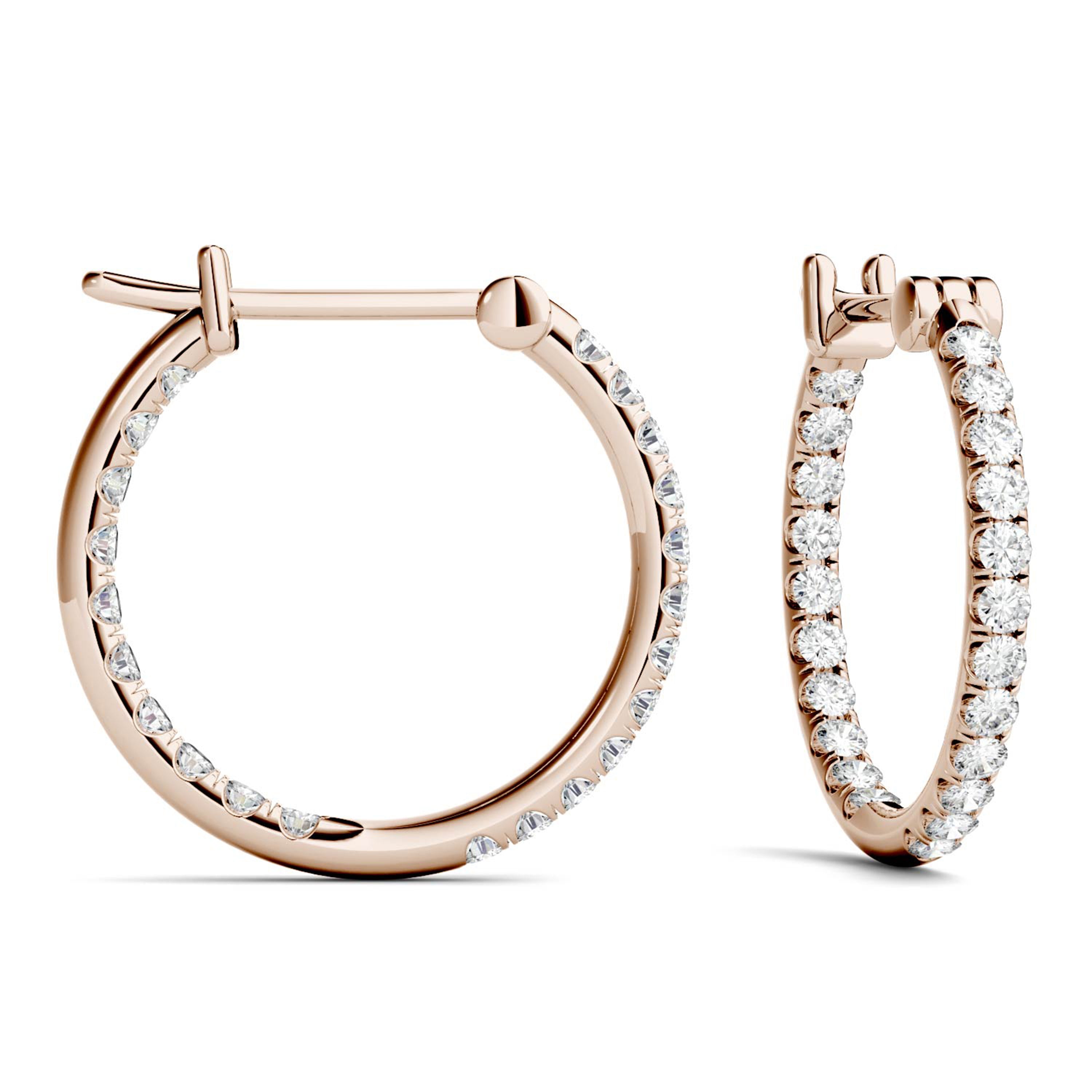 0.44 CTW DEW Round Forever One™ Moissanite Hoop Earrings