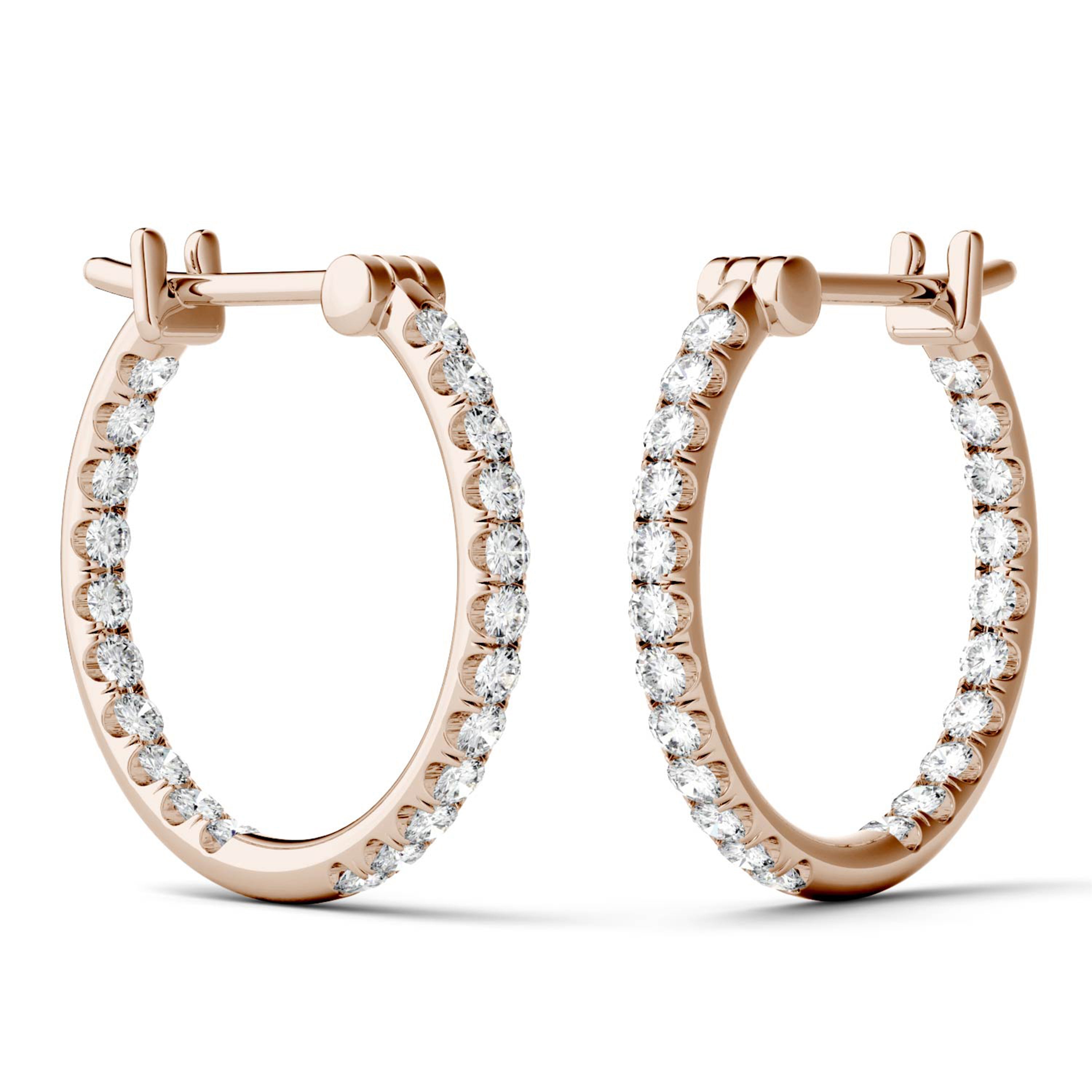 0.44 CTW DEW Round Forever One™ Moissanite Hoop Earrings