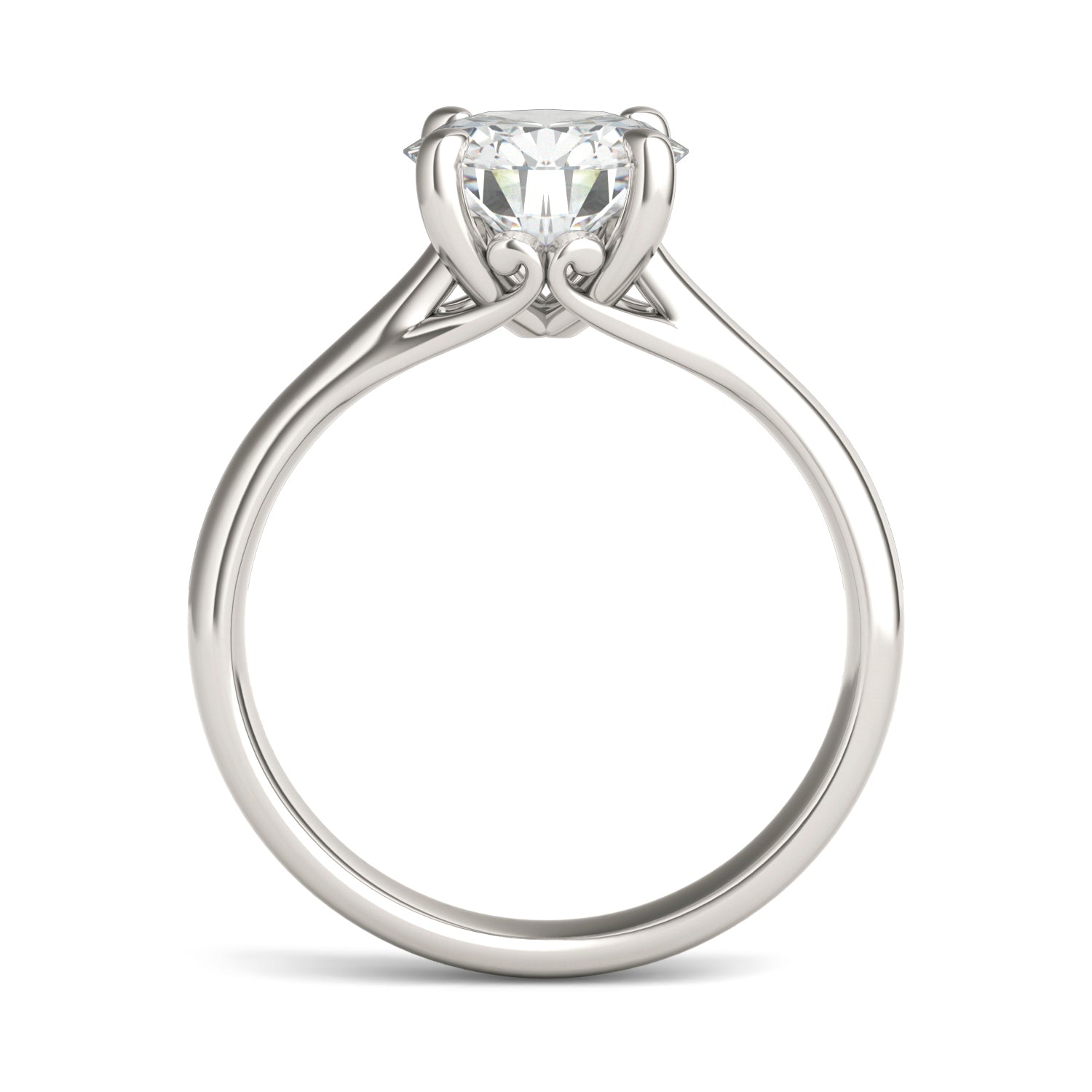 1.90 CTW DEW Round Forever One™ Moissanite Four Prong Solitaire Engagement Ring