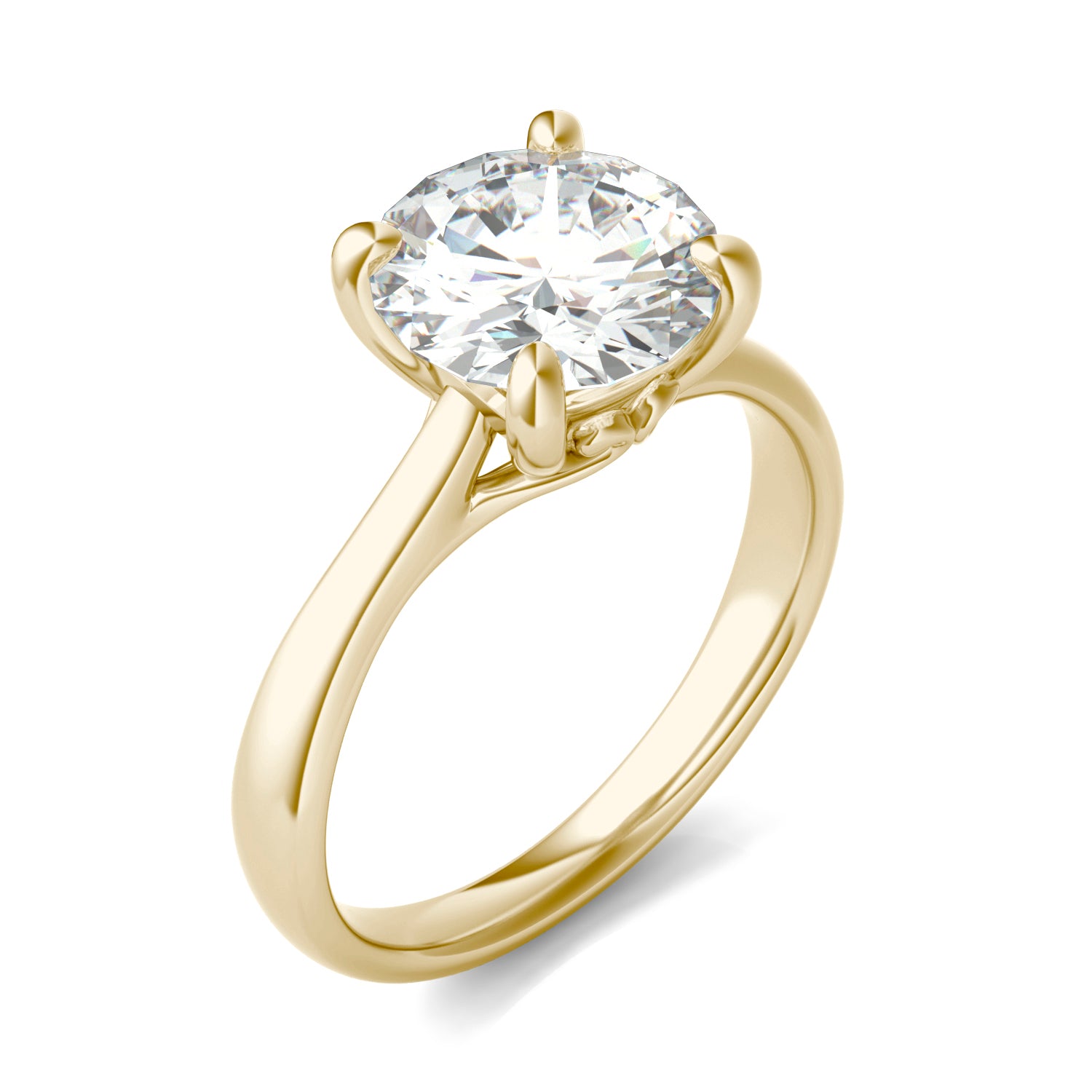 2.70 CTW DEW Round Forever One™ Moissanite Four Prong Solitaire Engagement Ring