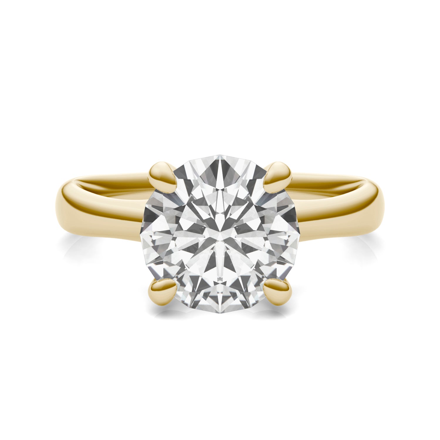 2.70 CTW DEW Round Forever One™ Moissanite Four Prong Solitaire Engagement Ring