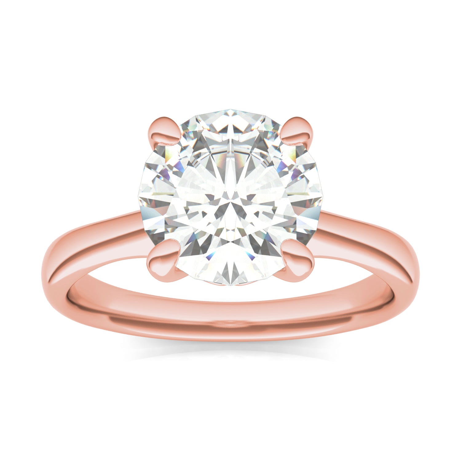 2.70 CTW DEW Round Forever One™ Moissanite Four Prong Solitaire Engagement Ring