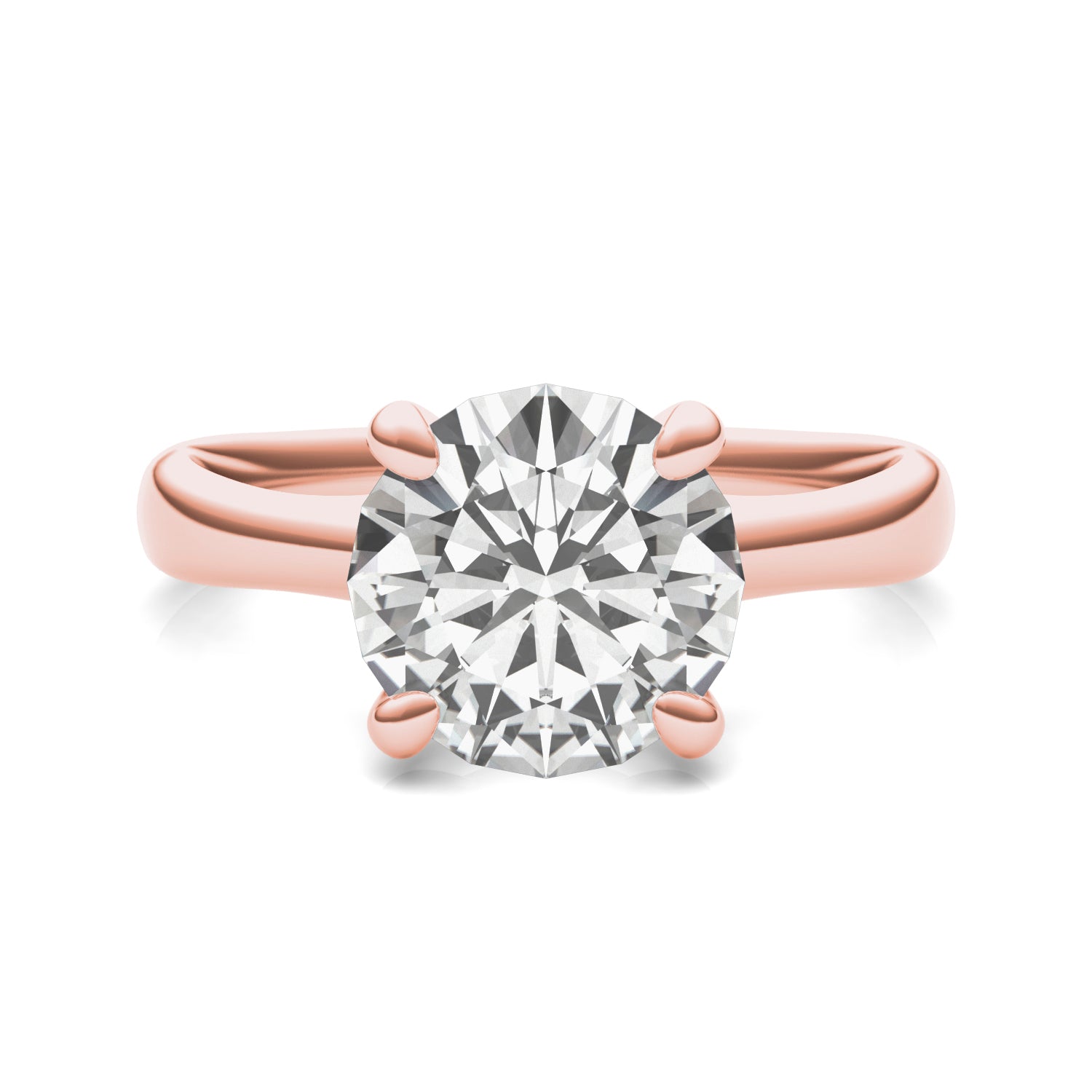 2.70 CTW DEW Round Forever One™ Moissanite Four Prong Solitaire Engagement Ring