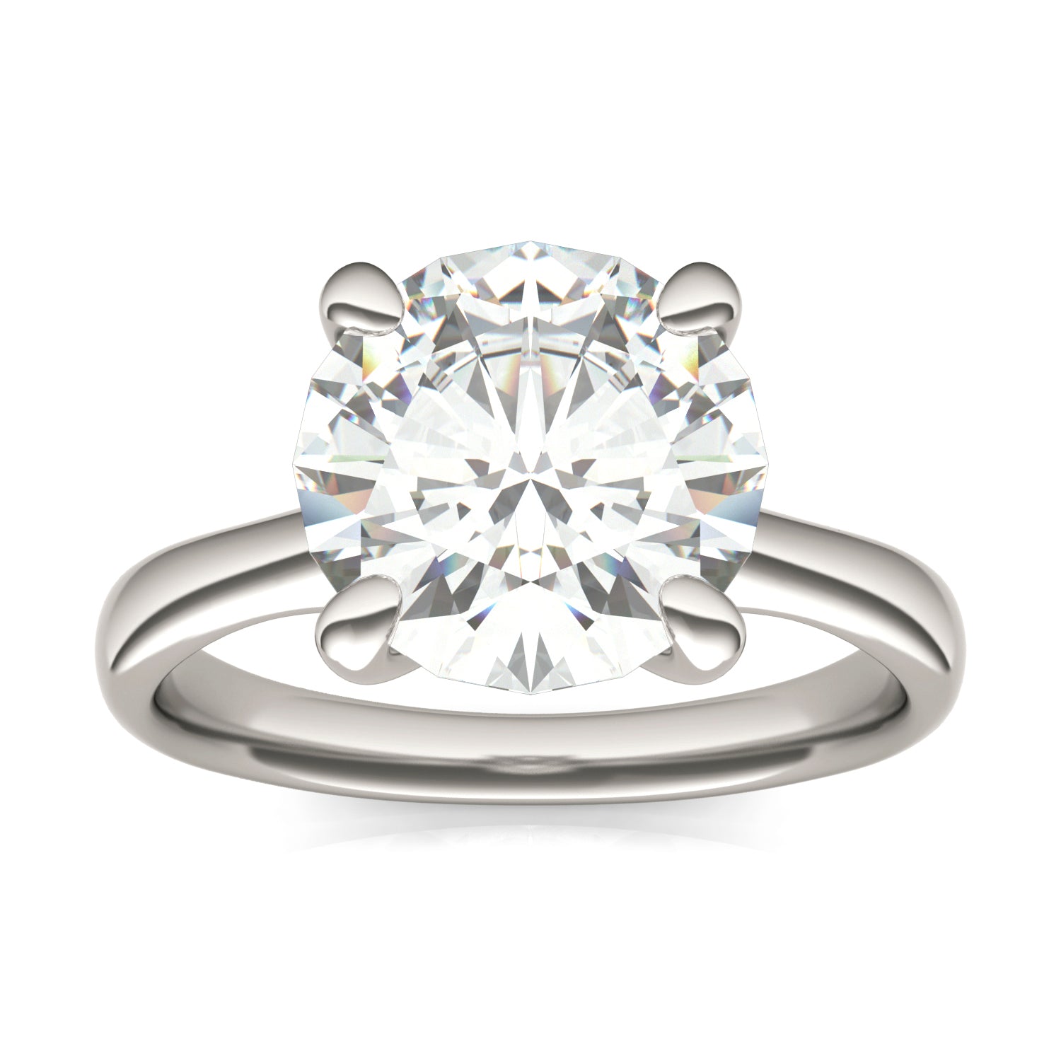 3.60 CTW DEW Round Forever One™ Moissanite Four Prong Solitaire Engagement Ring
