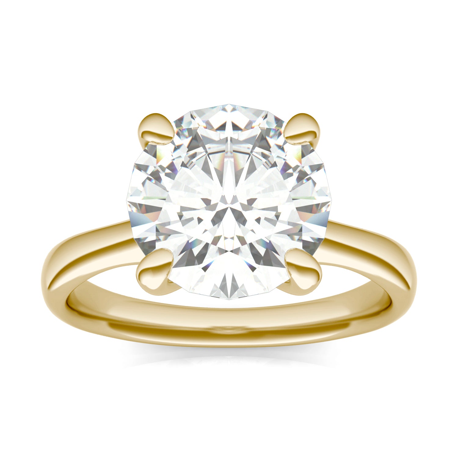 3.60 CTW DEW Round Forever One™ Moissanite Four Prong Solitaire Engagement Ring