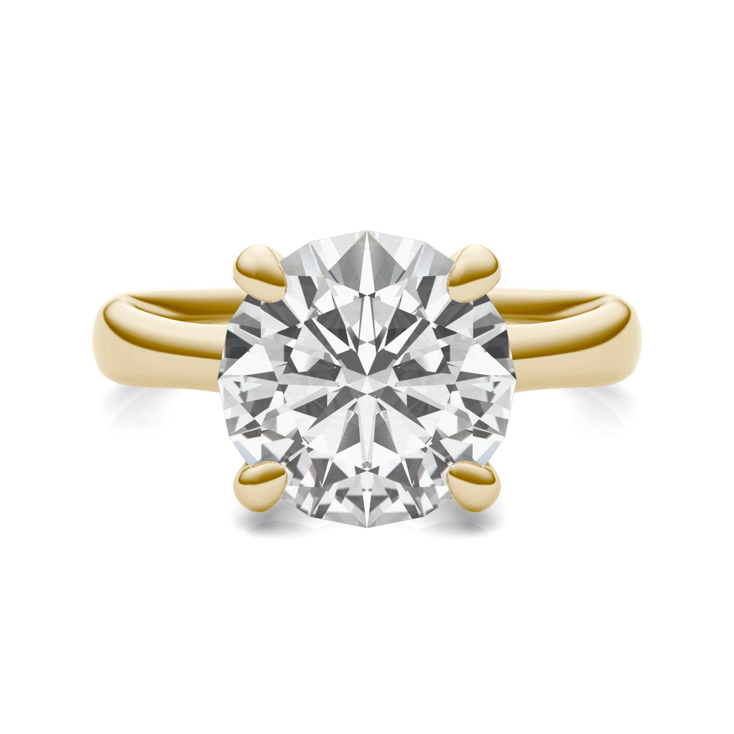 3.60 CTW DEW Round Forever One™ Moissanite Four Prong Solitaire Engagement Ring