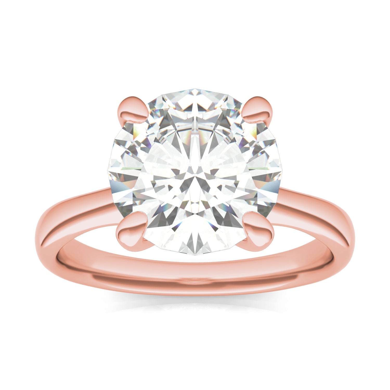 3.60 CTW DEW Round Forever One™ Moissanite Four Prong Solitaire Engagement Ring