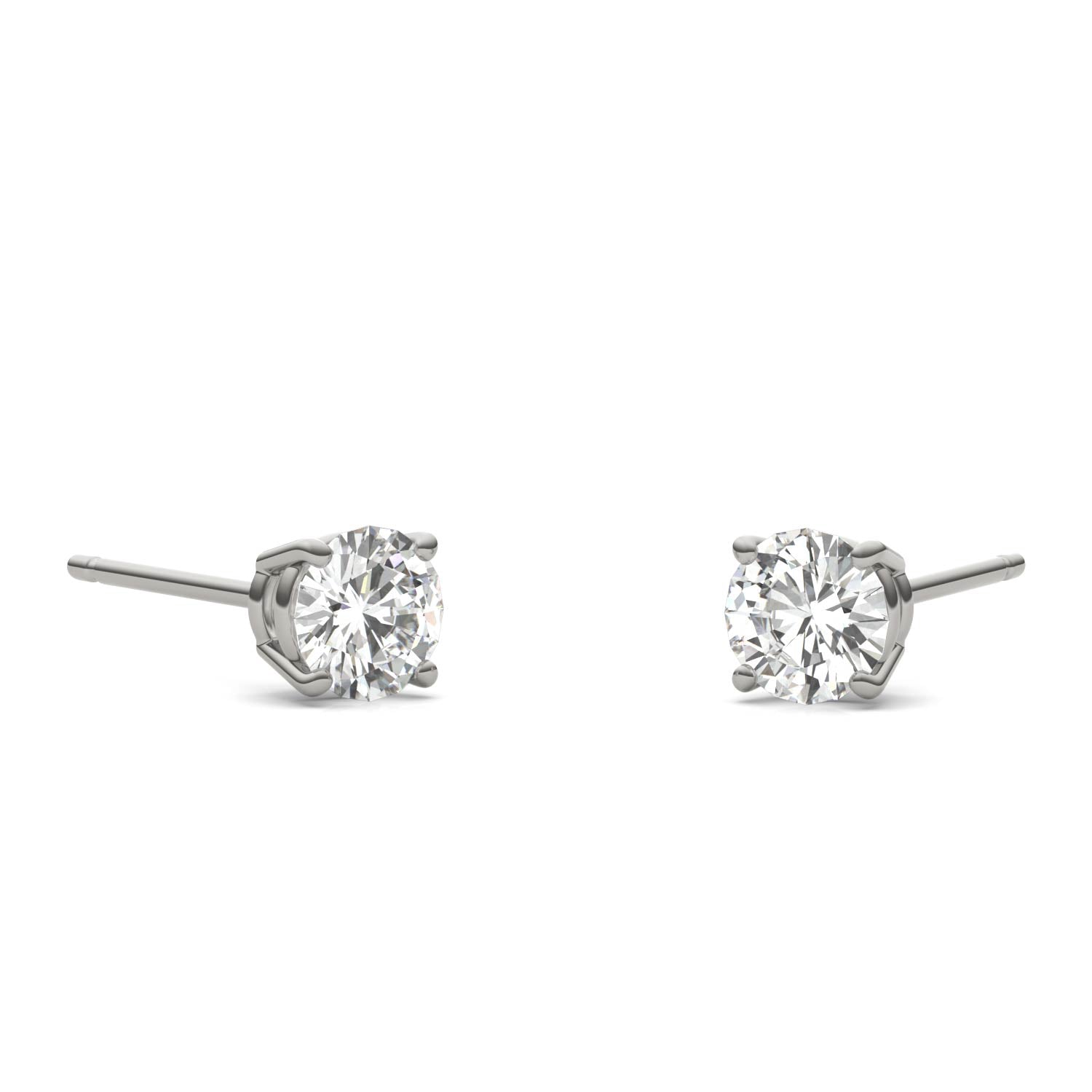 0.46 CTW DEW Round Forever One™ Moissanite Four Prong Stud Earrings