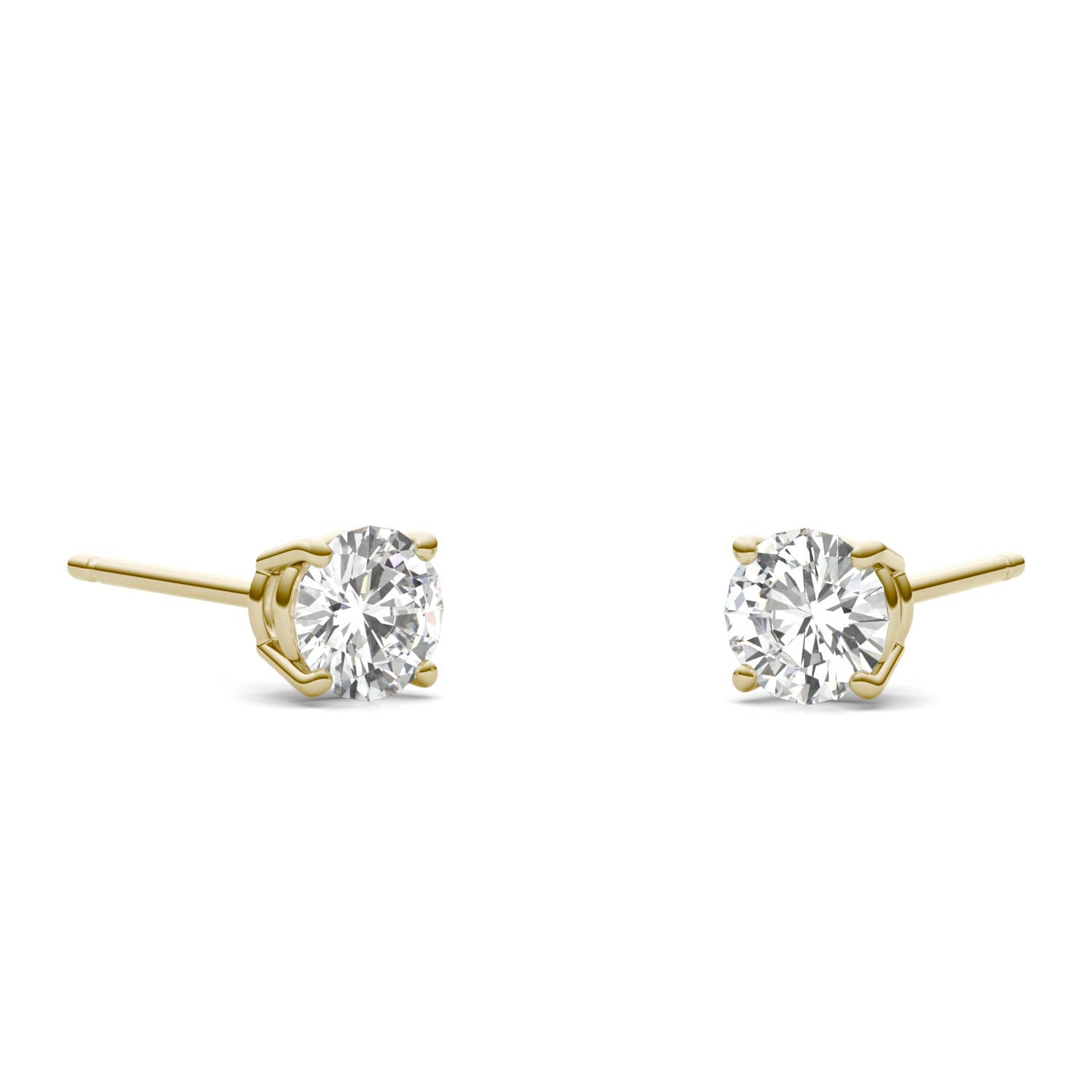 0.46 CTW DEW Round Forever One™ Moissanite Four Prong Stud Earrings