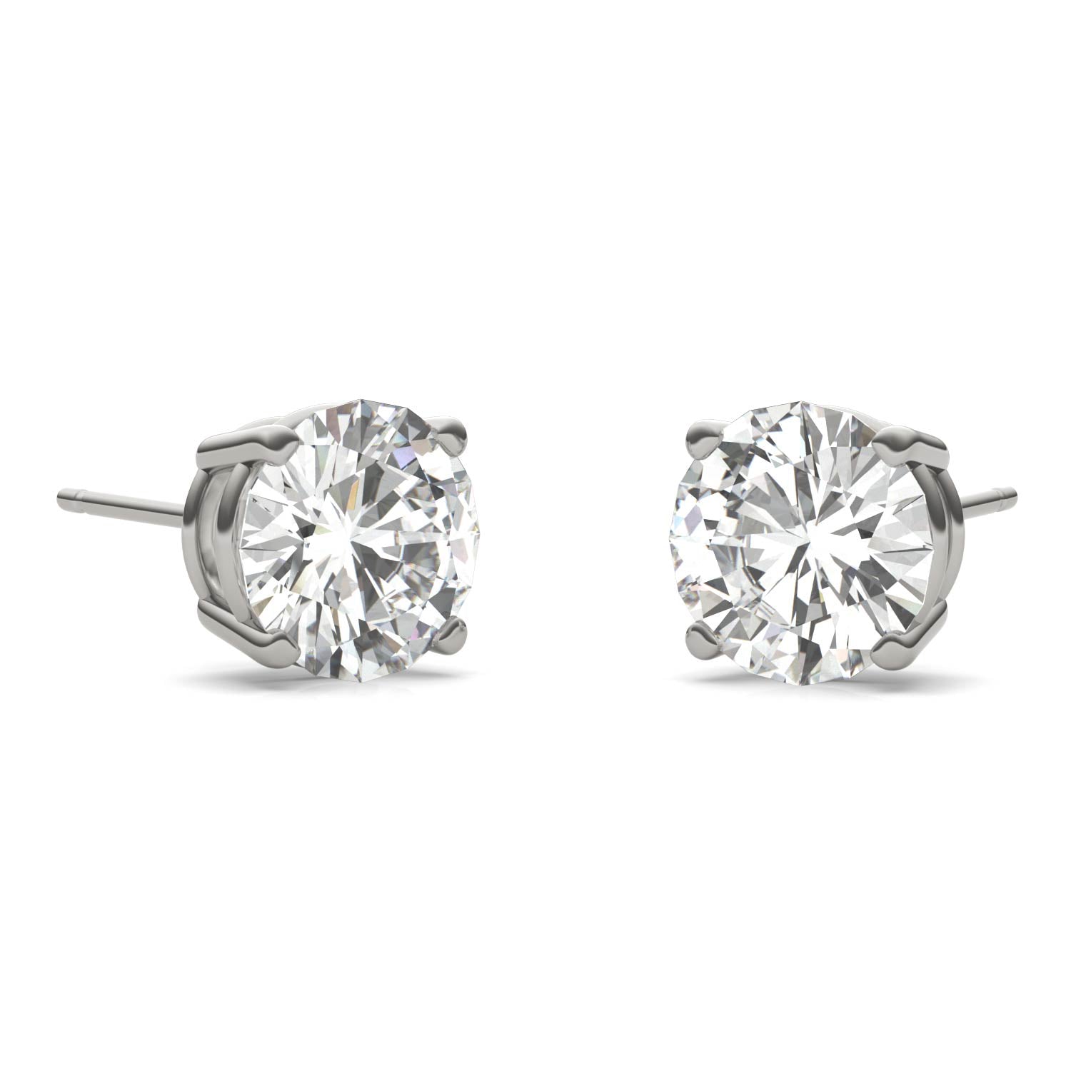 2.40 CTW DEW Round Forever One™ Moissanite Four Prong Stud Earrings