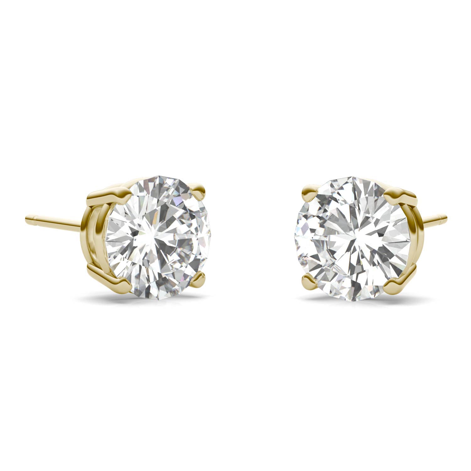 2.40 CTW DEW Round Forever One™ Moissanite Four Prong Stud Earrings