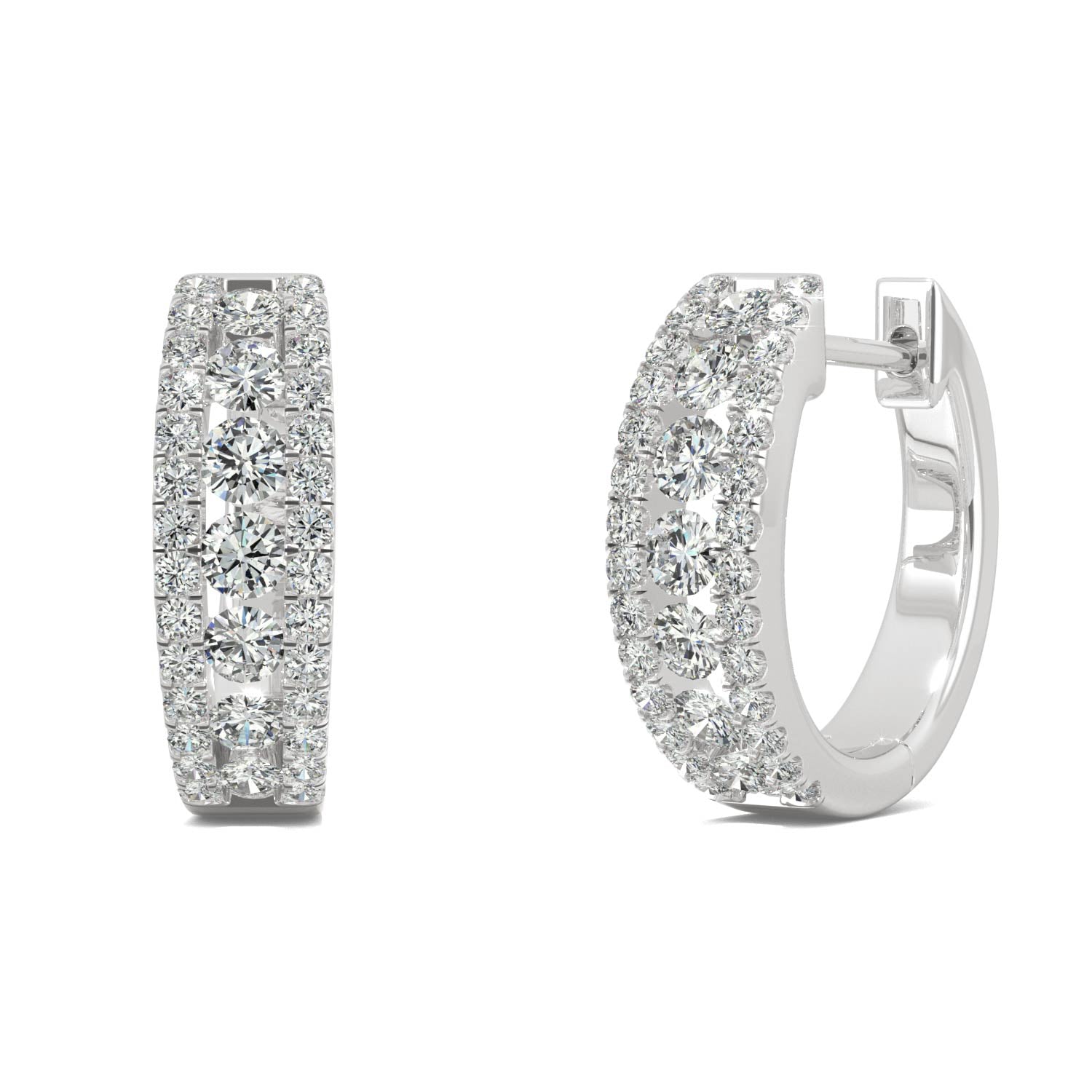 0.70 CTW DEW Round Forever Bright™ Moissanite Huggie Earrings