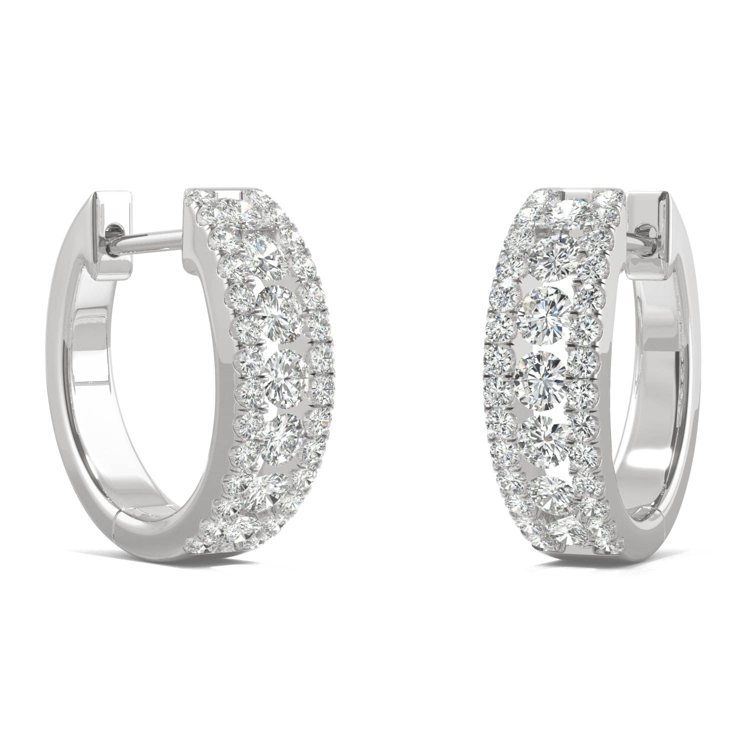 0.70 CTW DEW Round Forever Bright™ Moissanite Huggie Earrings
