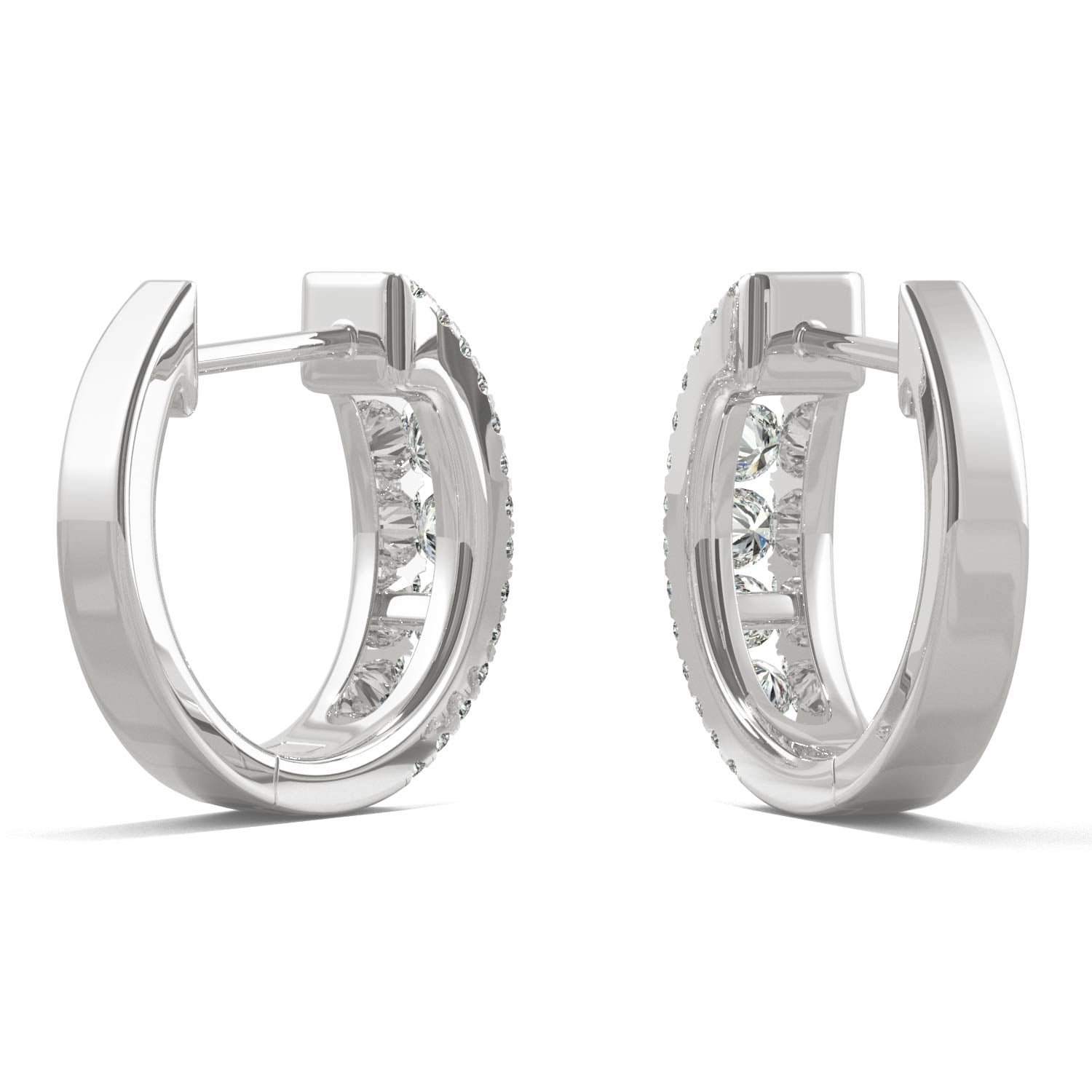 0.70 CTW DEW Round Forever Bright™ Moissanite Huggie Earrings