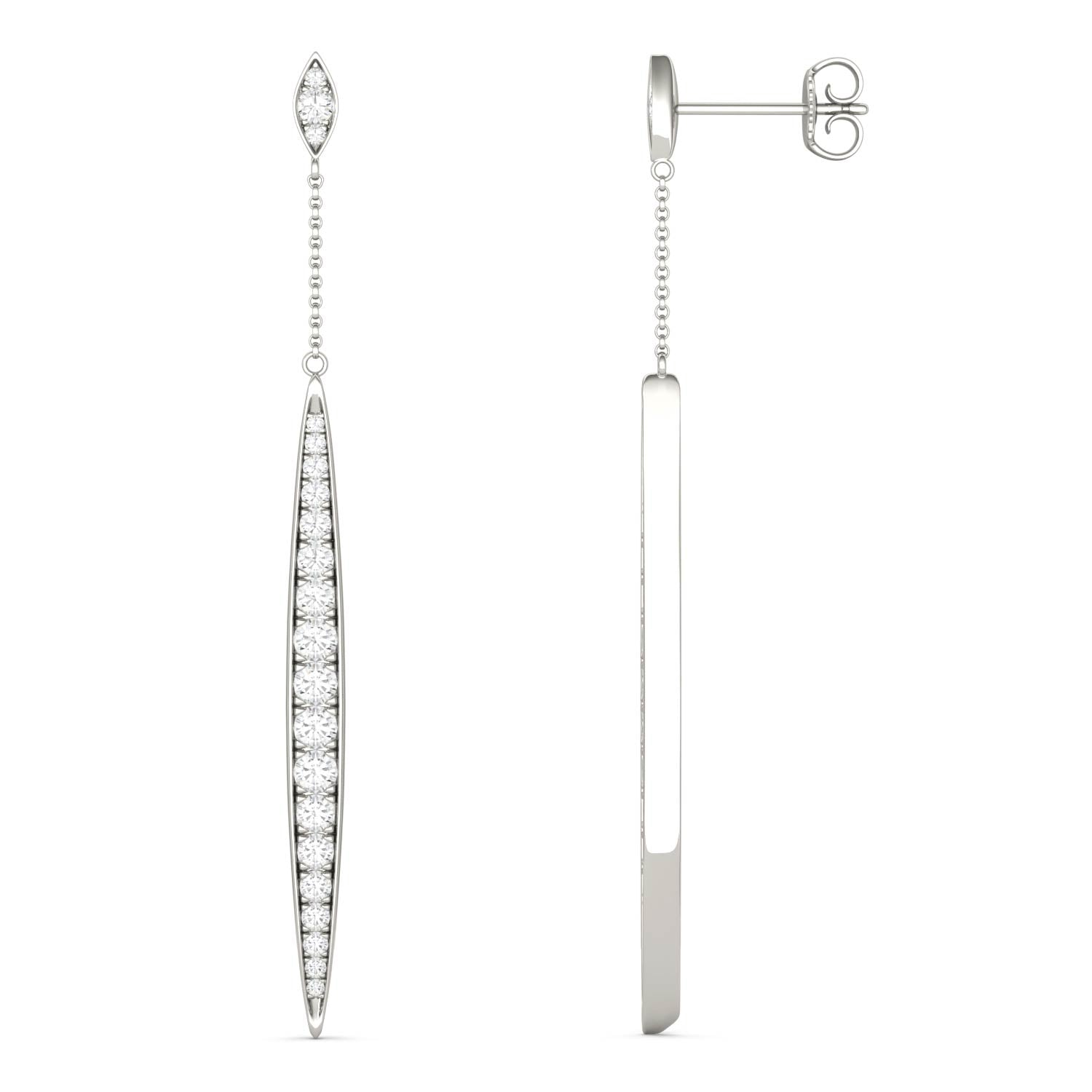 CTW DEW Round Forever One™ Moissanite Drop Earrings