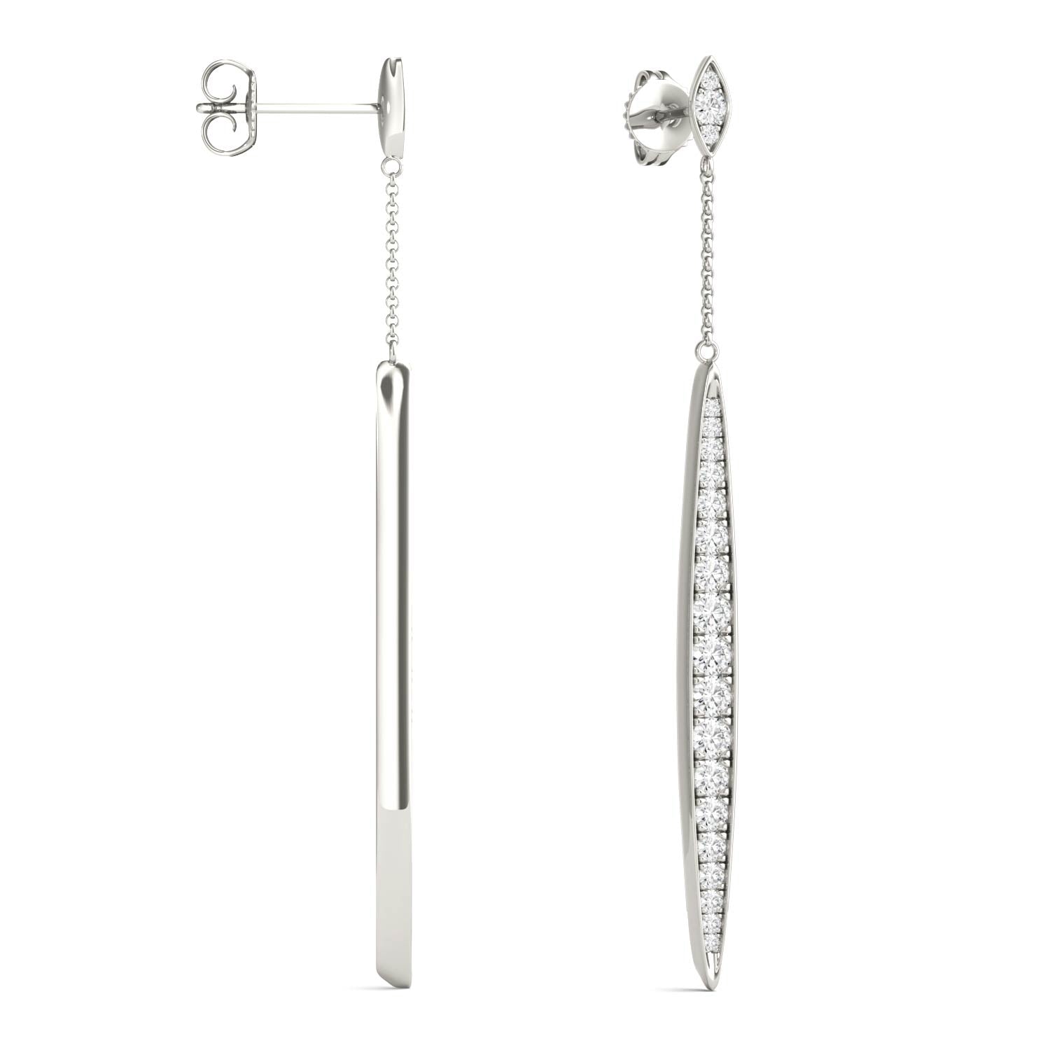 1.02 CTW DEW Round Forever One™ Moissanite Drop Earrings