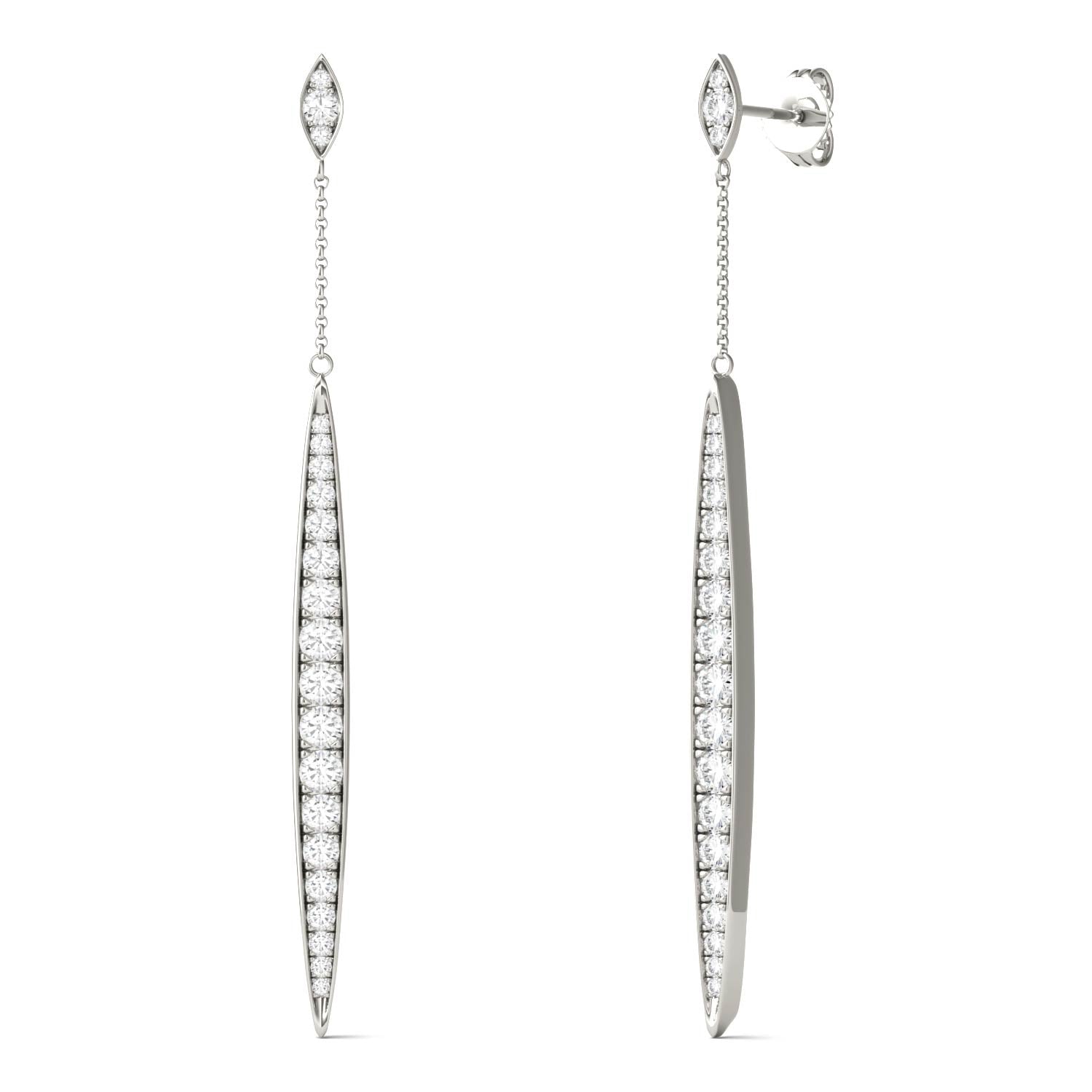 1.02 CTW DEW Round Forever One™ Moissanite Drop Earrings