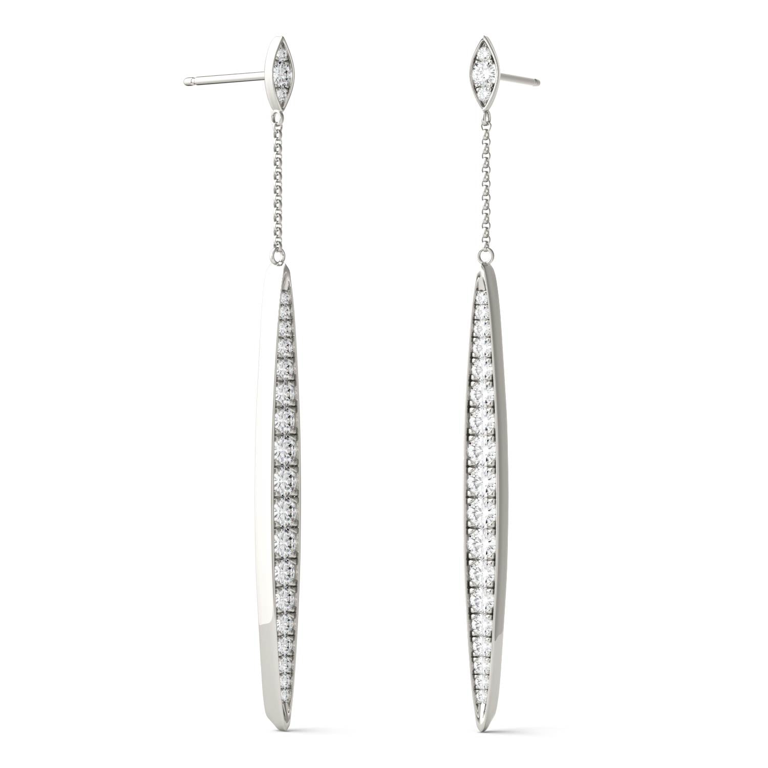 1.02 CTW DEW Round Forever One™ Moissanite Drop Earrings