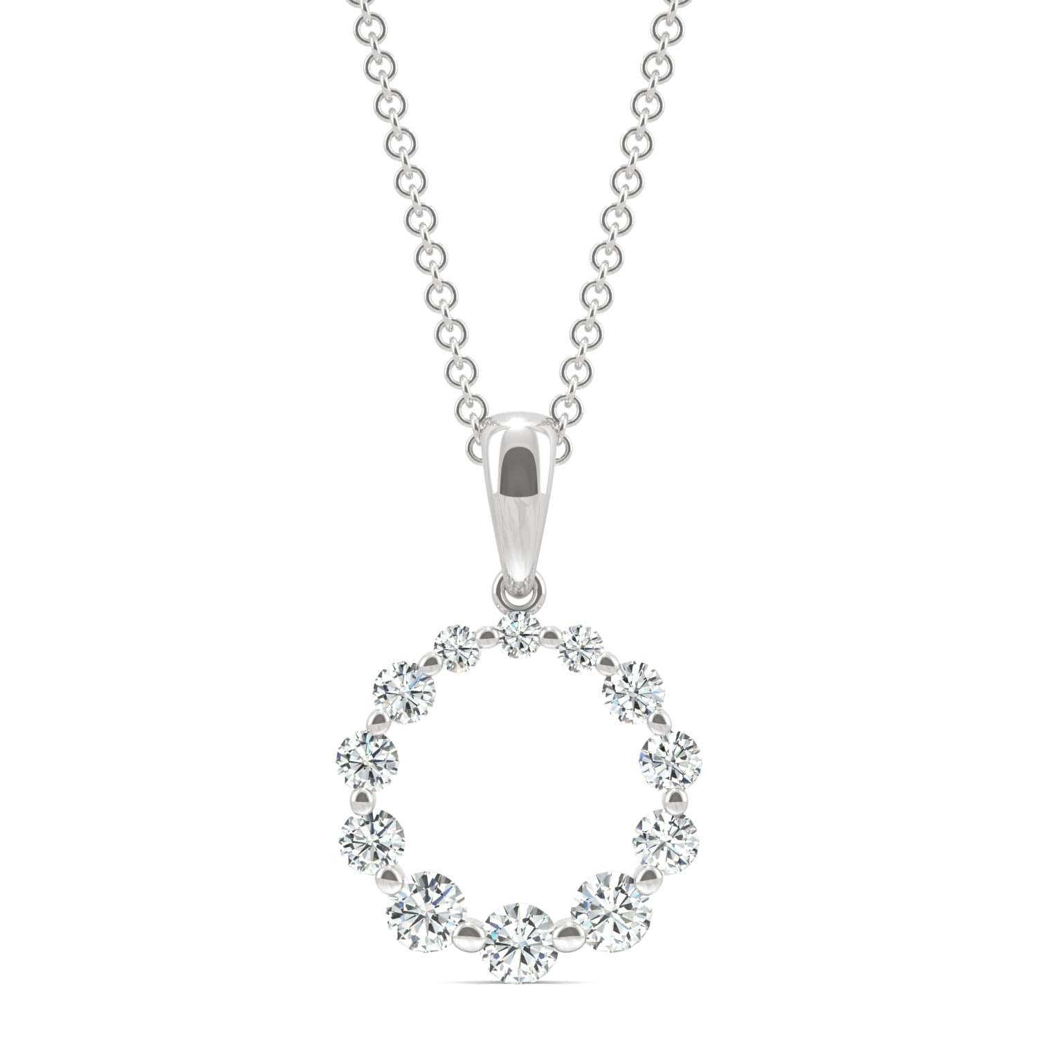 0.41 CTW DEW Round Forever Bright™ Moissanite Shared Prong Circle Pendant