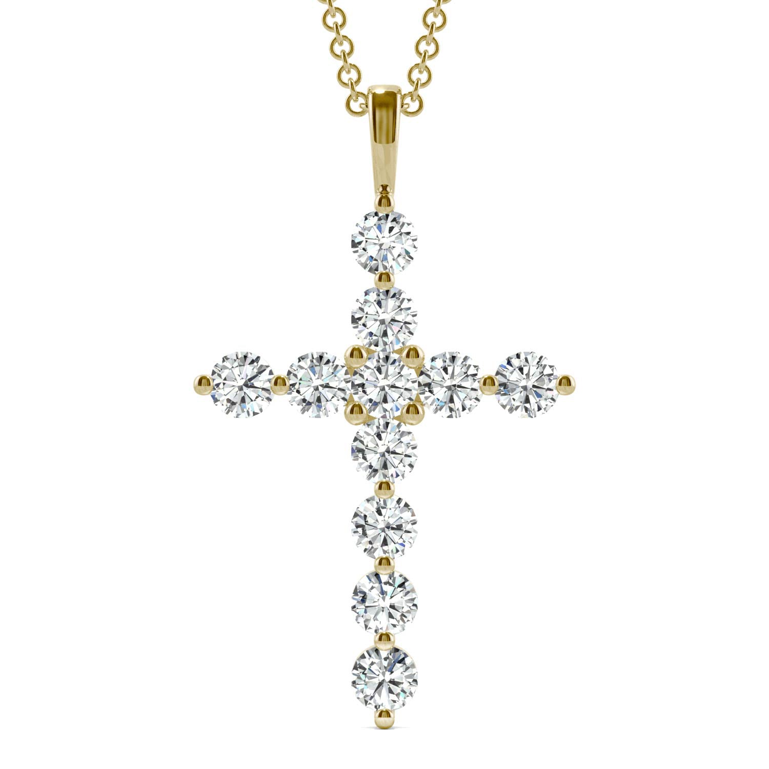1.10 CTW DEW Round Forever Bright™ Moissanite Cross Necklace
