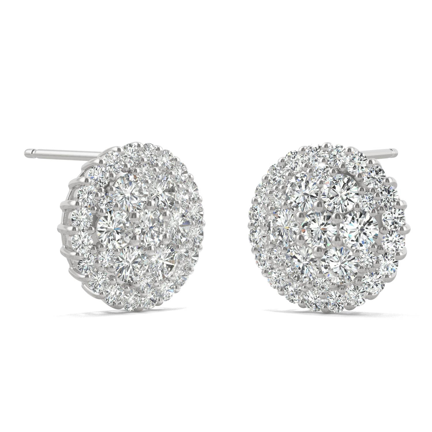 1.04 CTW DEW Round Forever Bright™ Moissanite Cluster Earrings
