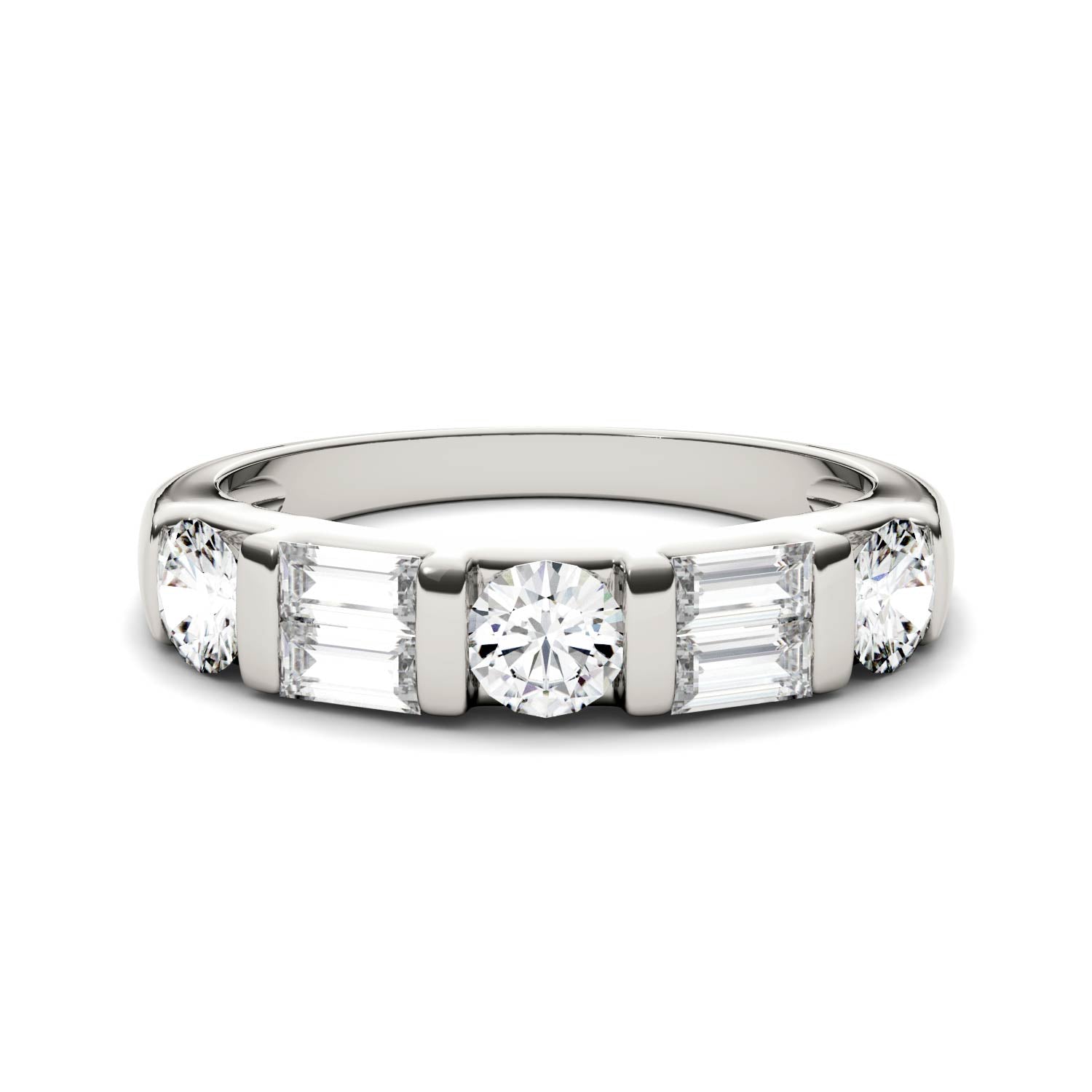 1.15 CTW DEW Straight Baguette Forever Bright™ Moissanite Ring