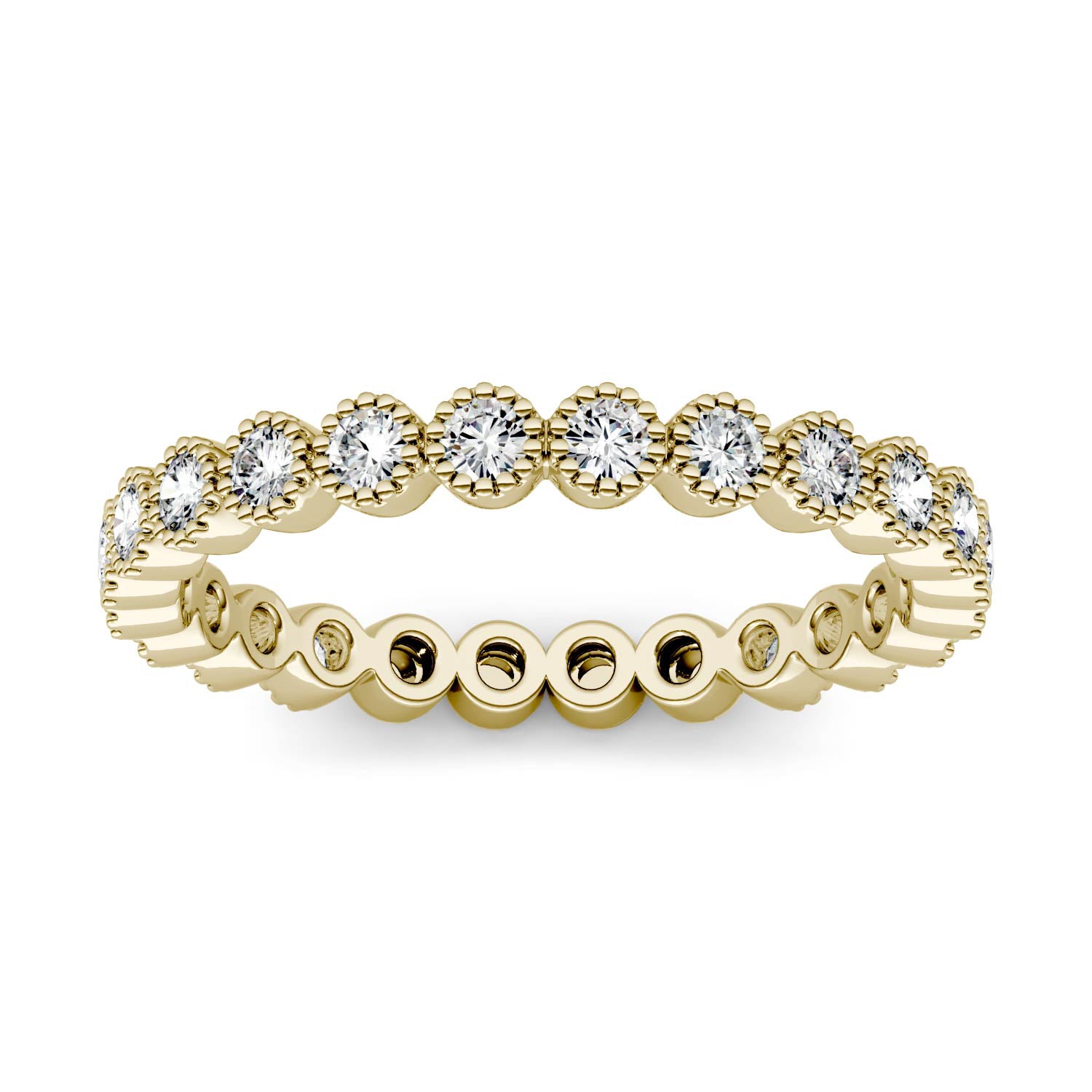 0.45 CTW DEW Round Forever One™ Moissanite Beaded Stackable Ring