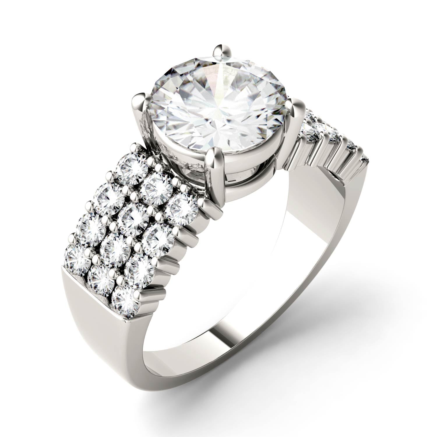 2.92 CTW DEW Round Forever One™ Moissanite Ring