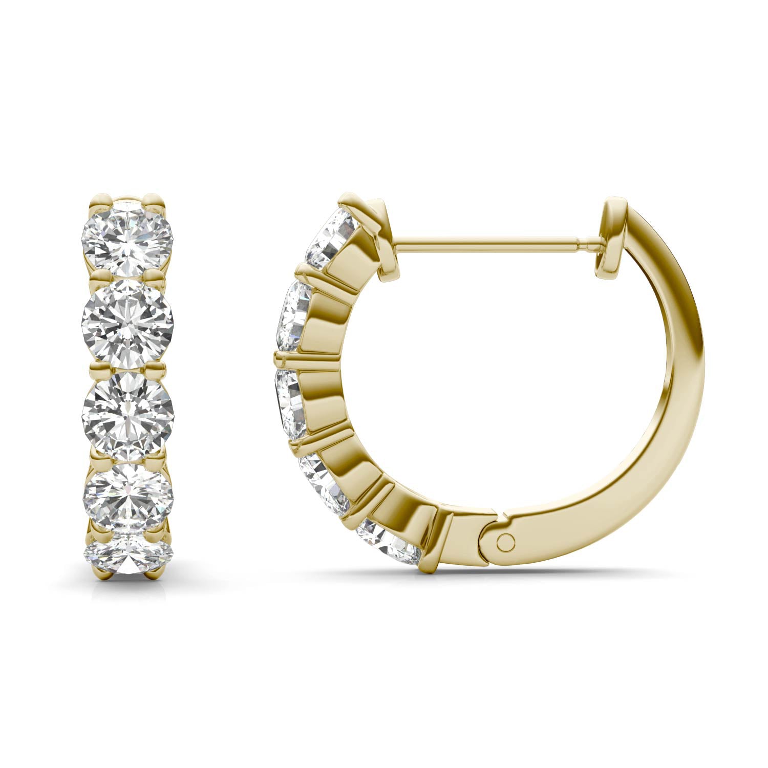 1.60 CTW DEW Round Forever One™ Moissanite Mini Hoop Earrings