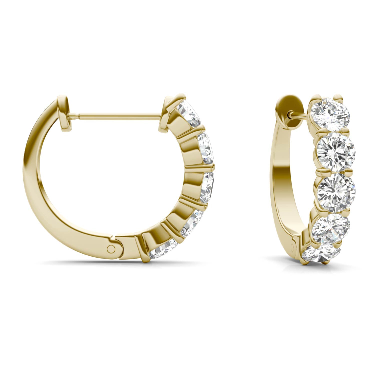 1.60 CTW DEW Round Forever One™ Moissanite Mini Hoop Earrings