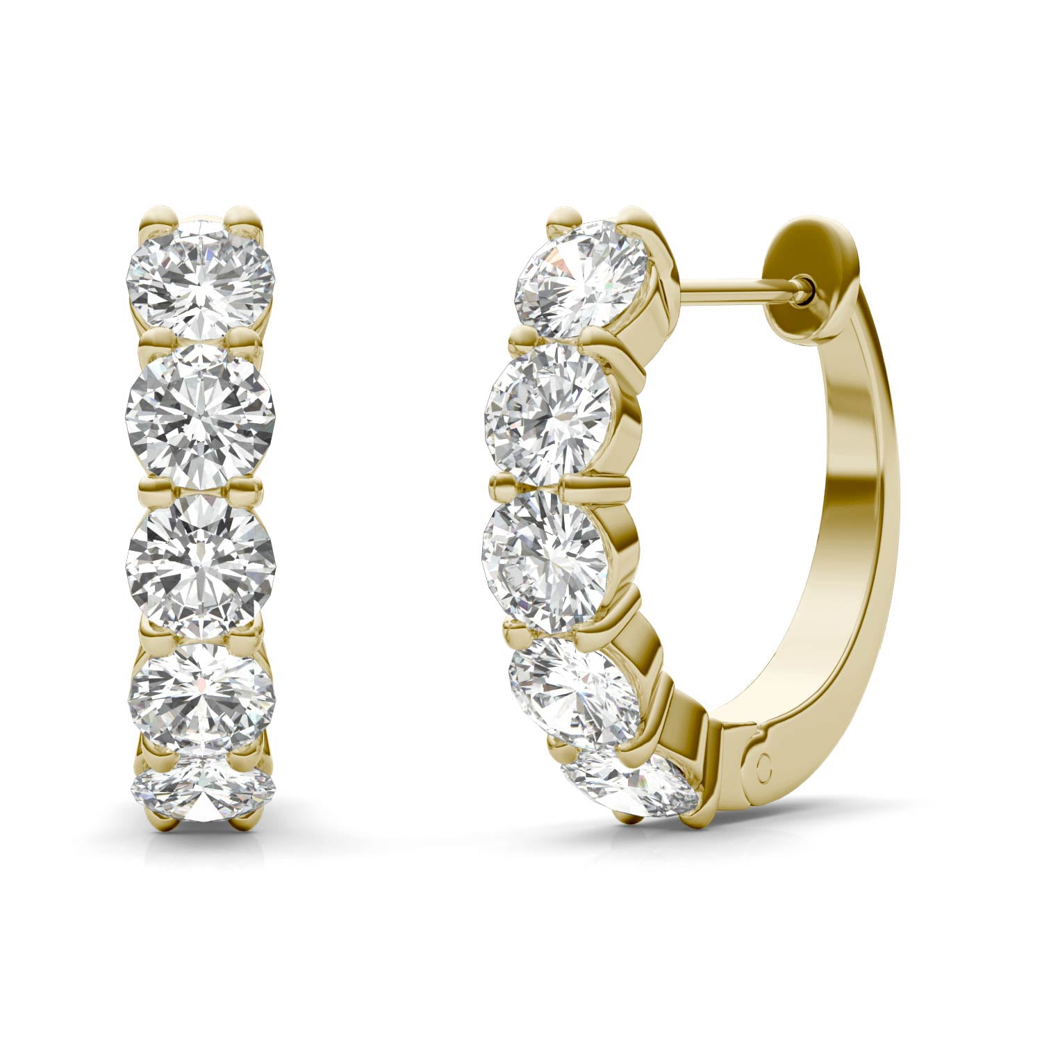1.60 CTW DEW Round Forever One™ Moissanite Mini Hoop Earrings