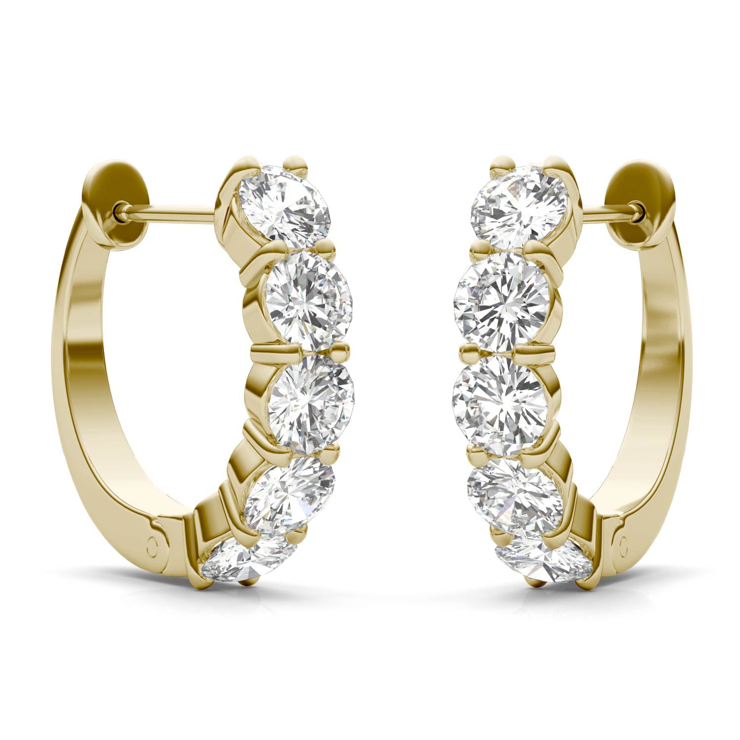 1.60 CTW DEW Round Forever One™ Moissanite Mini Hoop Earrings
